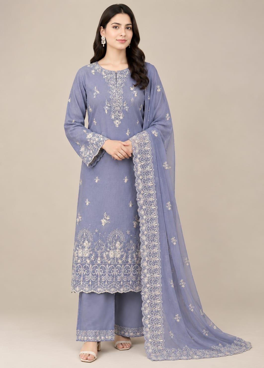 Jahanara Luxury Viscose & Chiffon Embroidered by IRSA Article-01