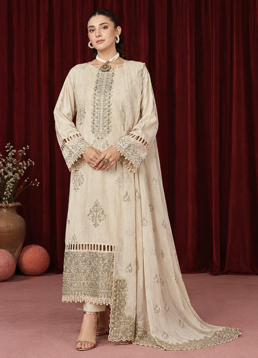 Jahanara Luxury Viscose & Chiffon Embroidered by IRSA Article-03