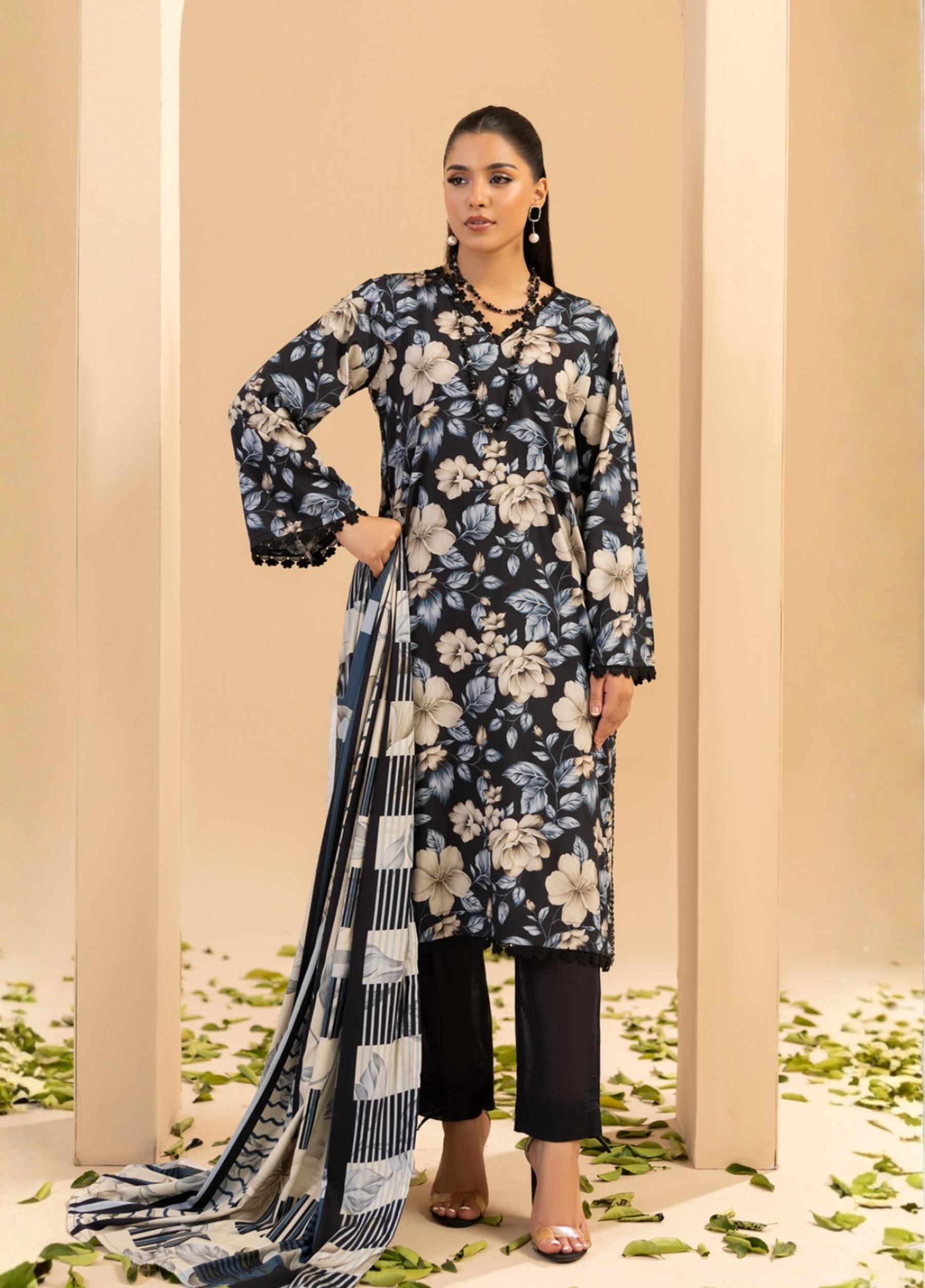 Fatima Maryam by Motifz Unstitched  Linen Print 3 Piece Suits Volume:2 Design:07