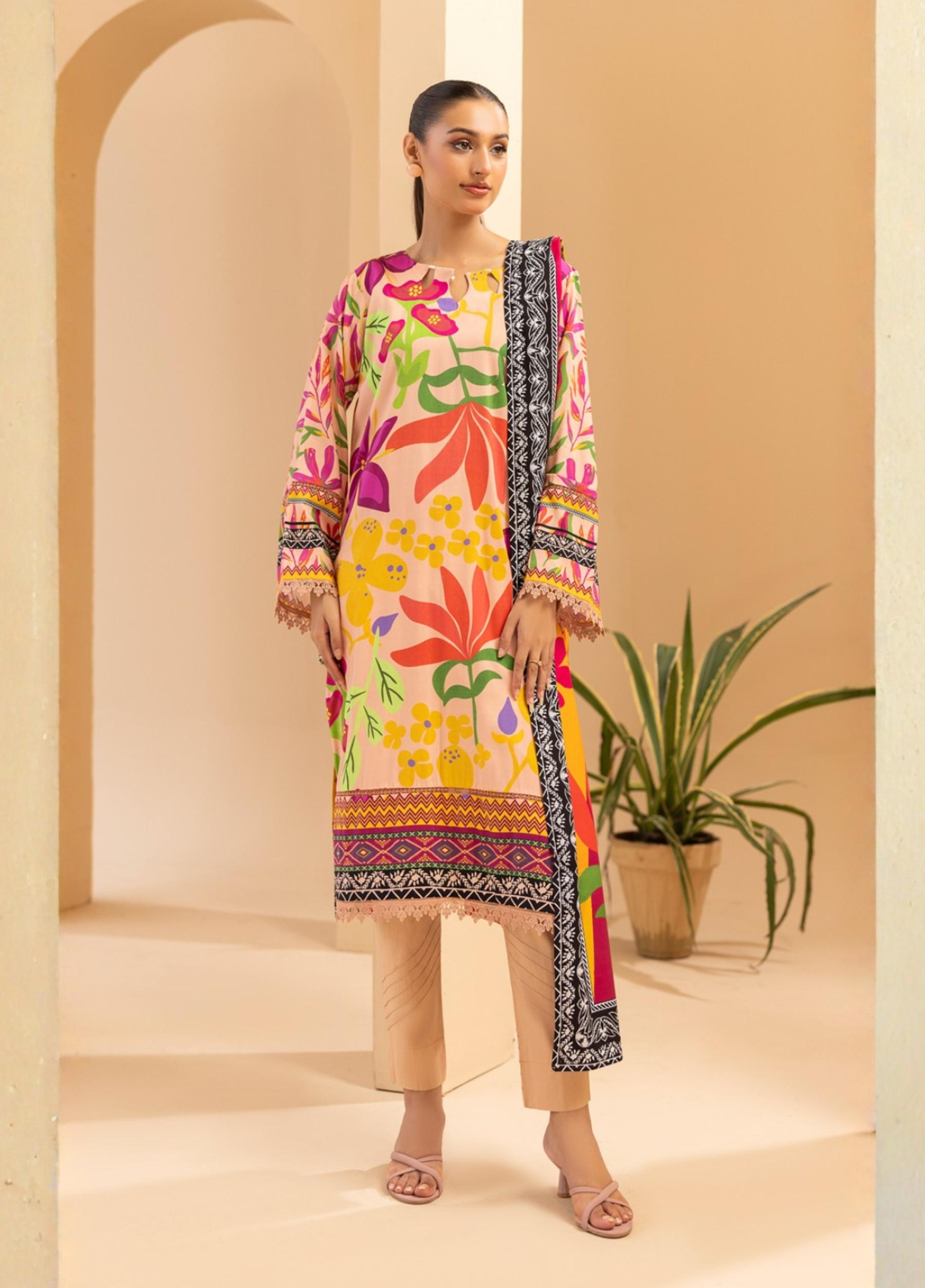 Fatima Maryam by Motifz Unstitched  Linen Print 3 Piece Suits Volume:2 Design:05