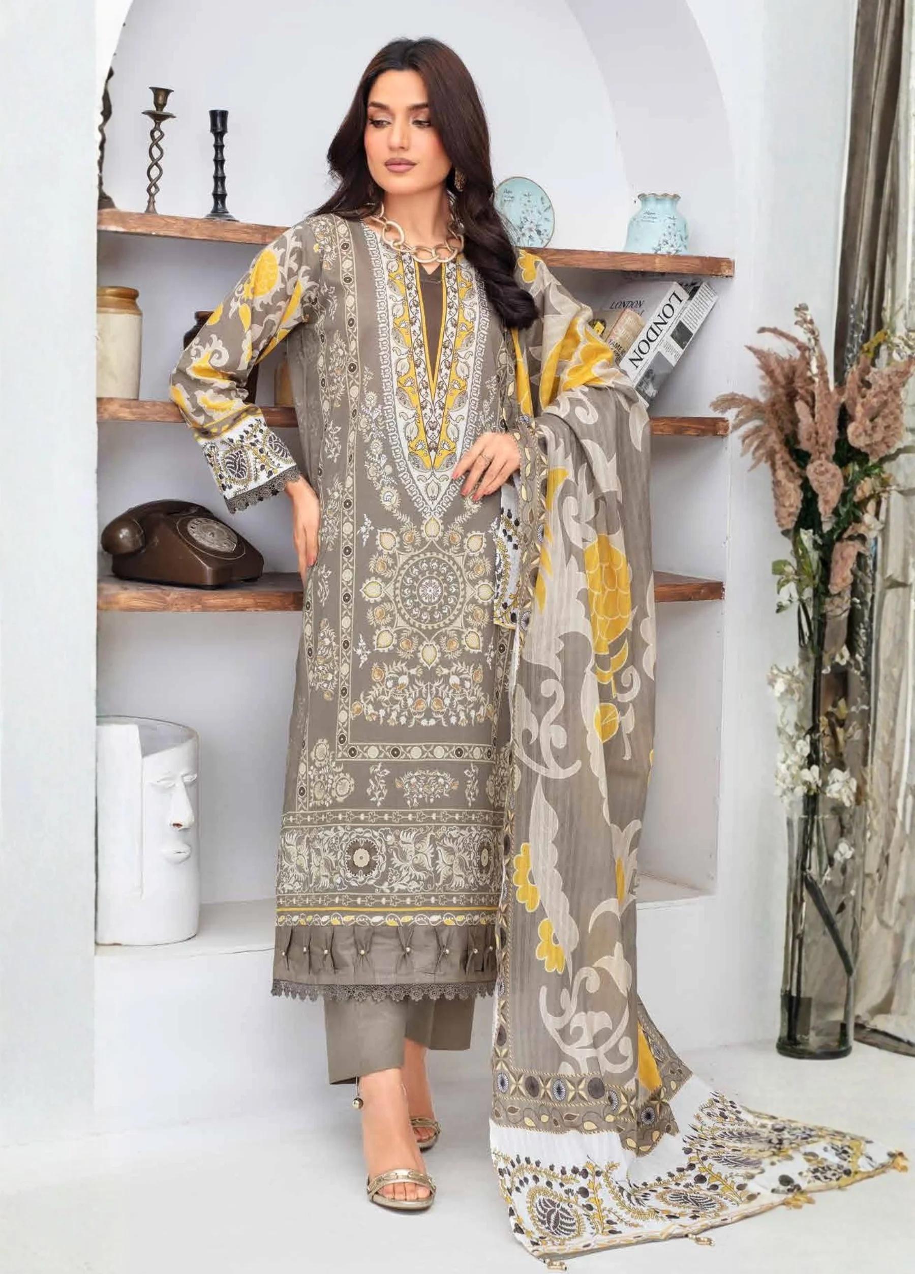 FABIHA by Feroza Unstitched  Lawn Print 3 Piece Suits VOL-2 D-02
