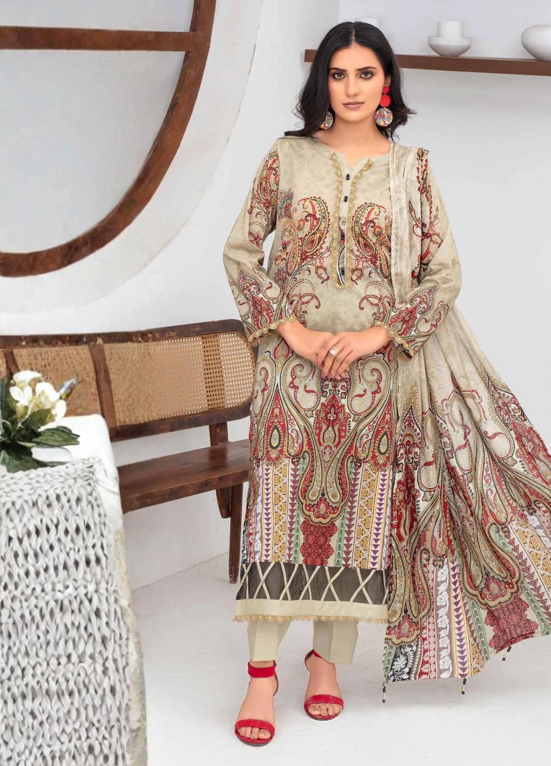 FABIHA by Feroza Unstitched  Lawn Print 3 Piece Suits VOL-2 D-07