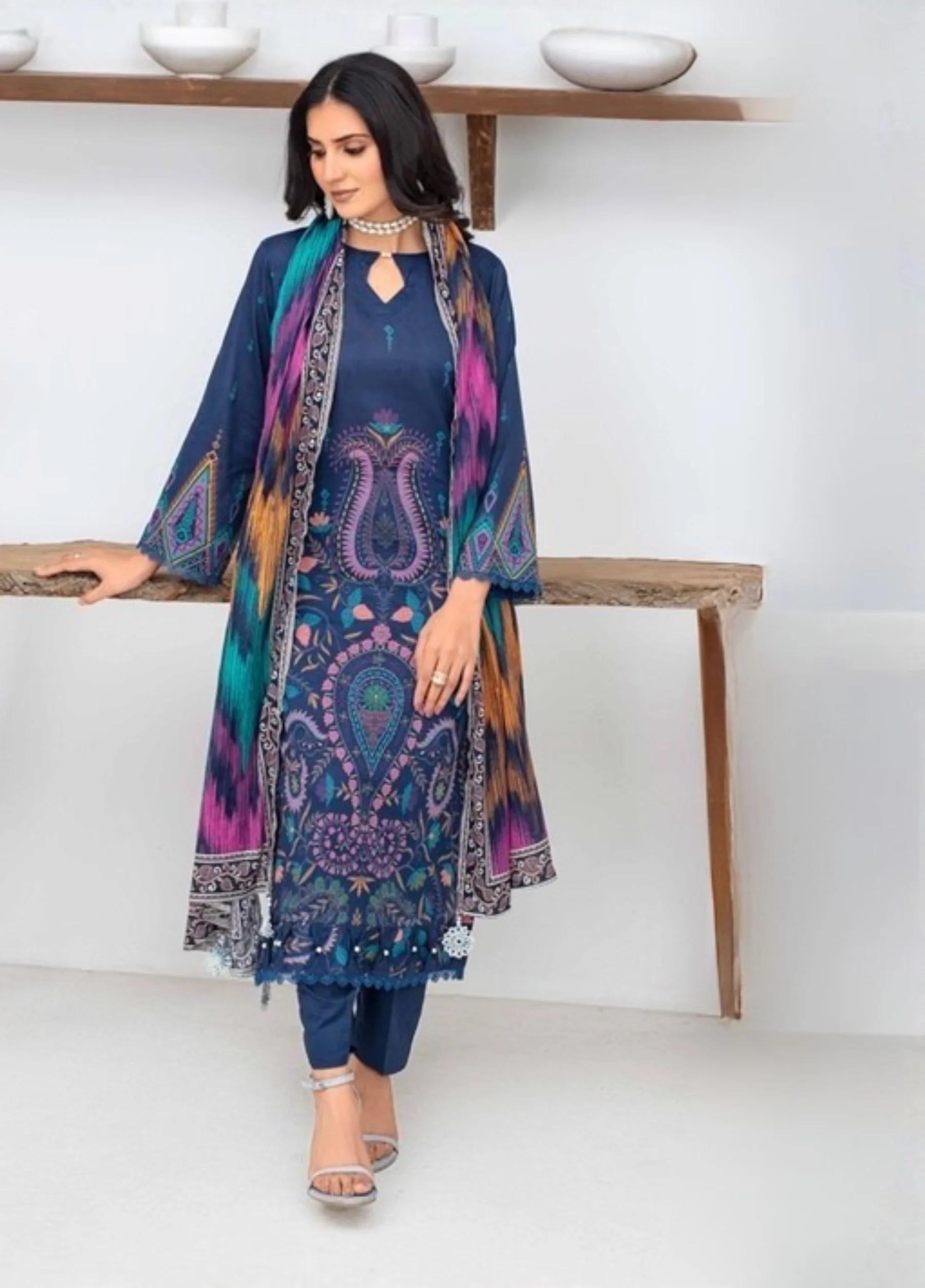 FABIHA by Feroza Unstitched  Lawn Print 3 Piece Suits VOL-1 D-12