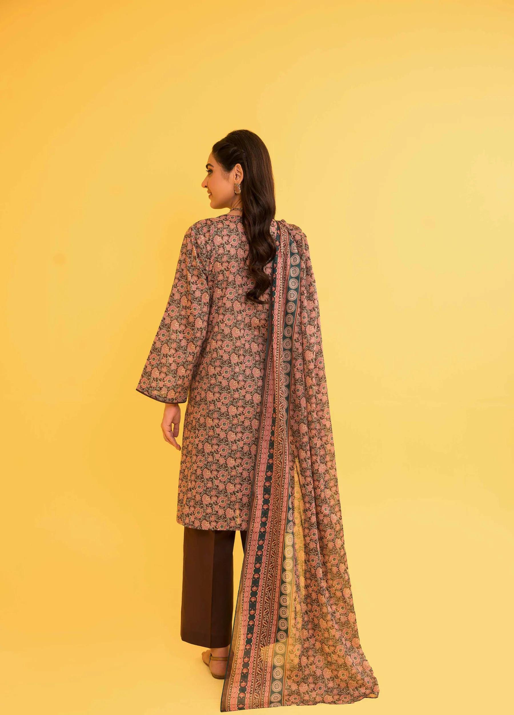 nishat Unstitched Lawn Print 3 Piece  suit 42302075-R - Image 3