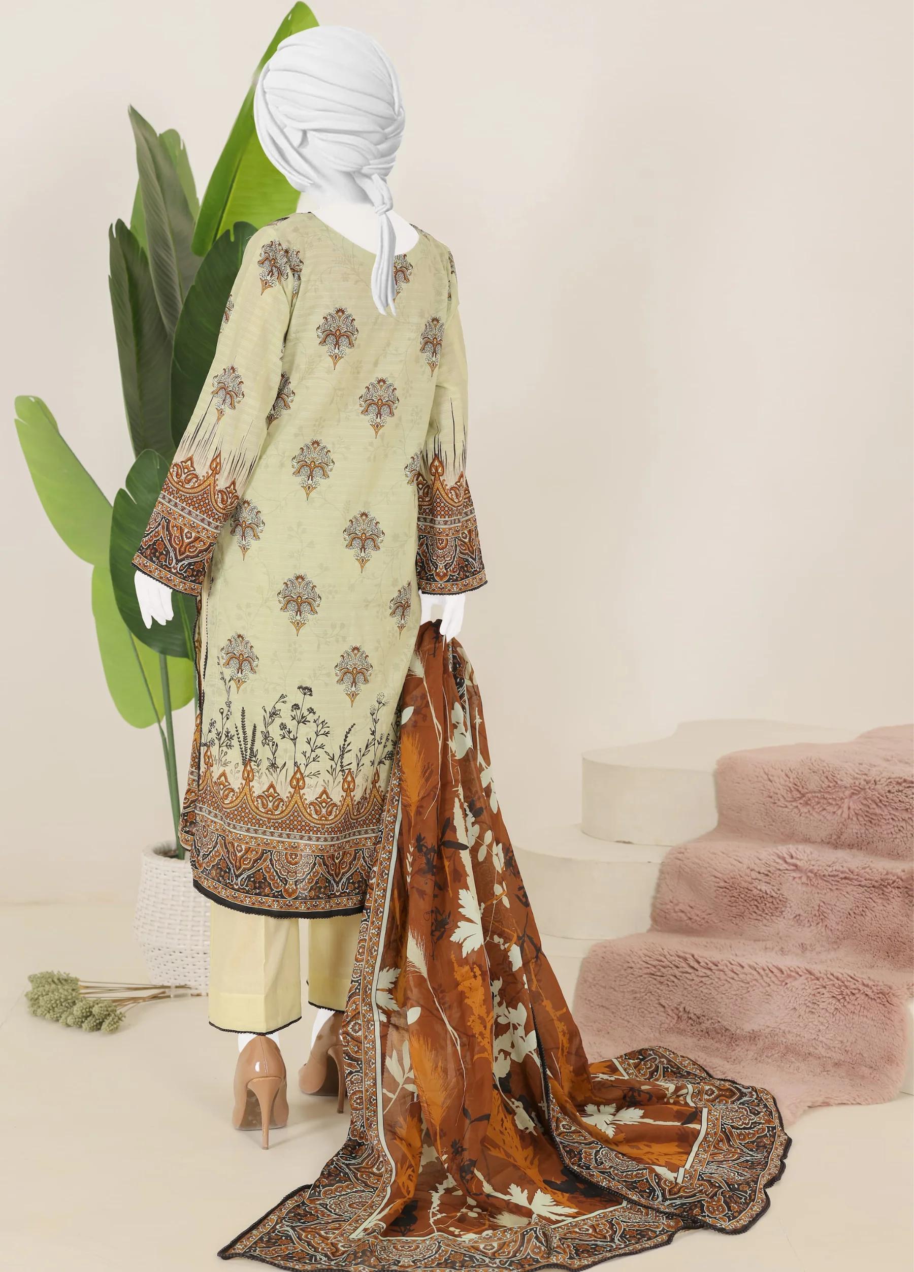 Murashi by Virsa Unstitched Doria Lawn 3 Piece Suit – D-01 | Summer Collection