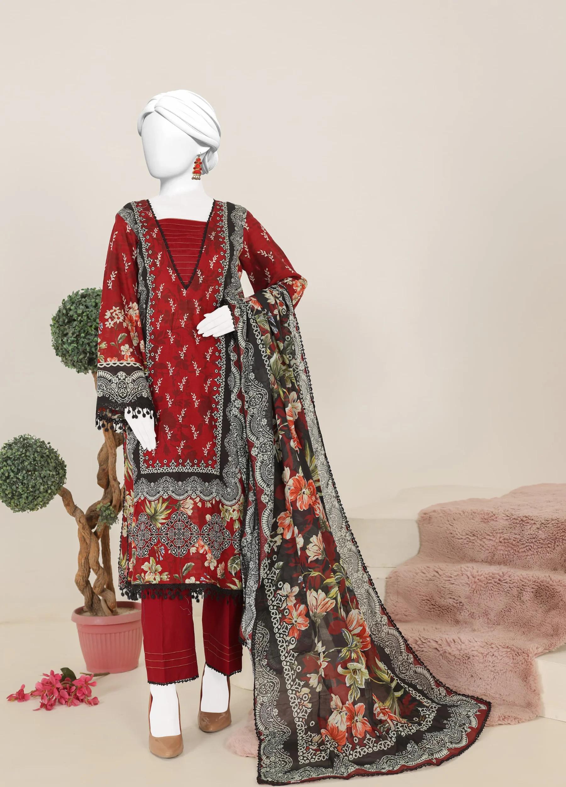 Murashi by Virsa Unstitched Doria Lawn 3 Piece Suit – D-03 | Summer Collection