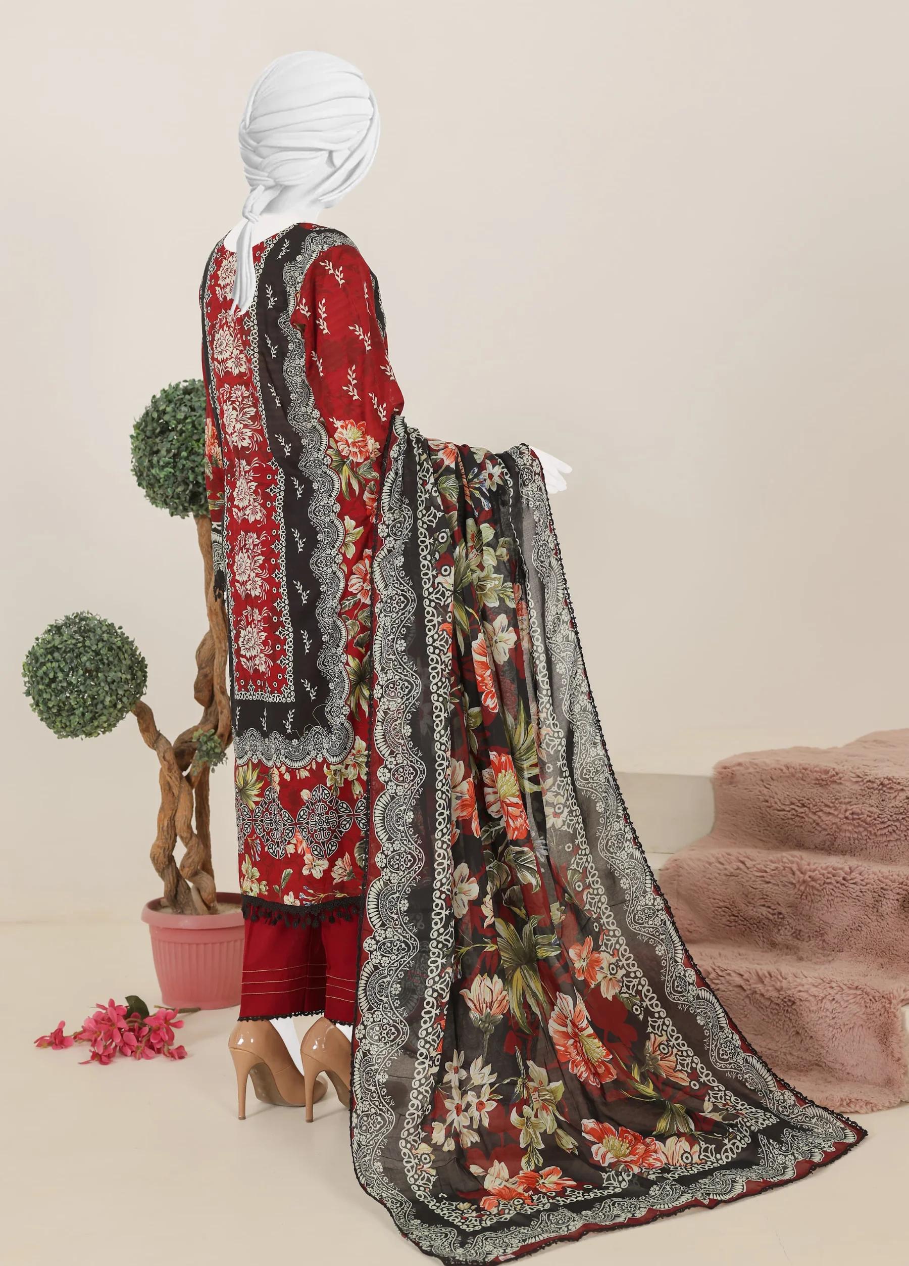 Murashi by Virsa Unstitched Doria Lawn 3 Piece Suit – D-03 | Summer Collection - Image 3