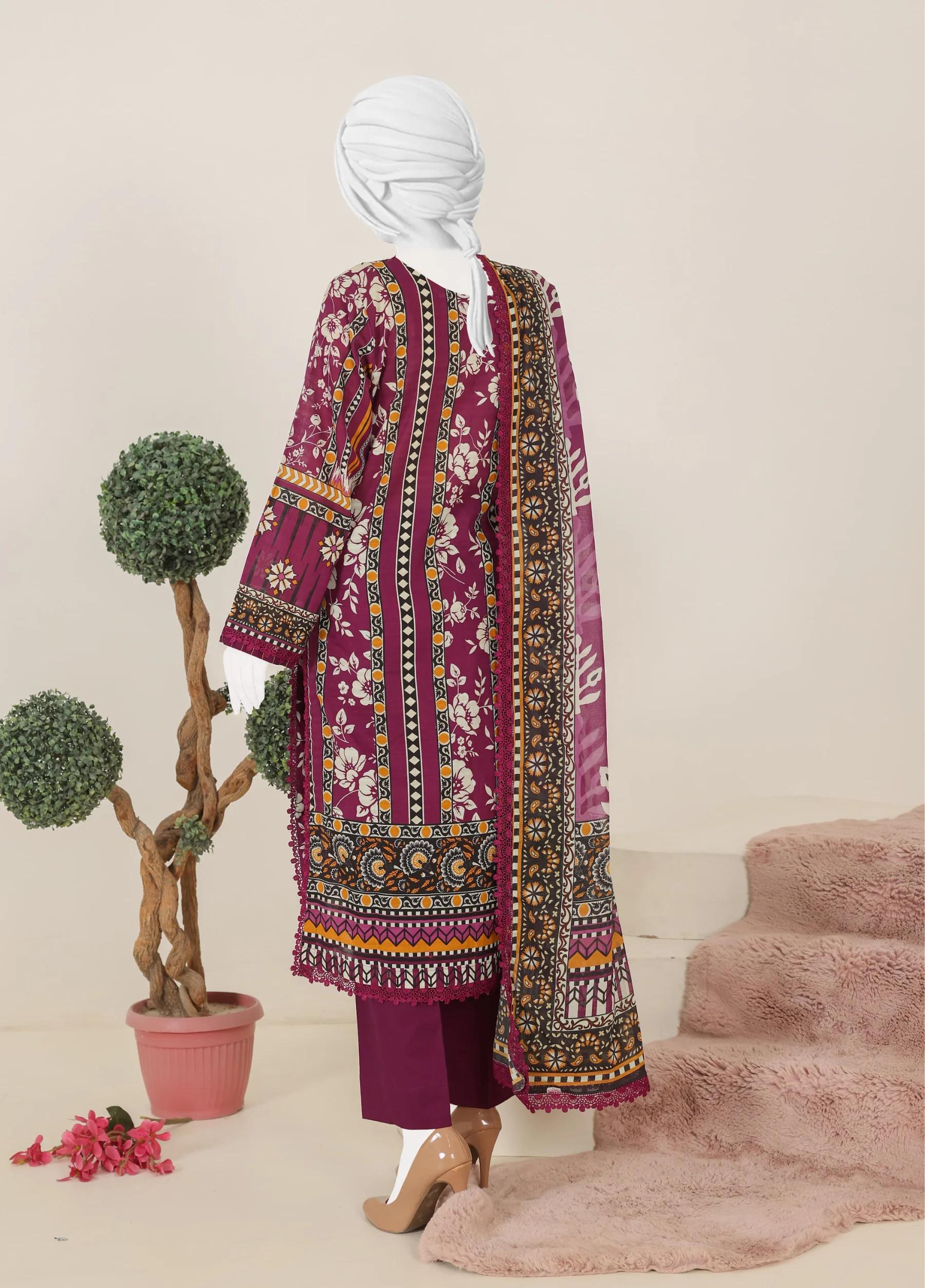 Murashi by Virsa Unstitched Doria Lawn 3 Piece Suit – D-04 | Summer Collection