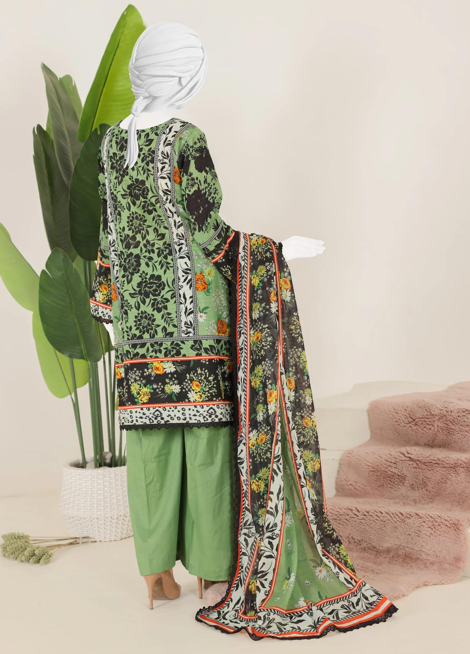 Murashi by Virsa Unstitched Doria Lawn 3 Piece Suit – D-05 | Summer Collection - Image 3