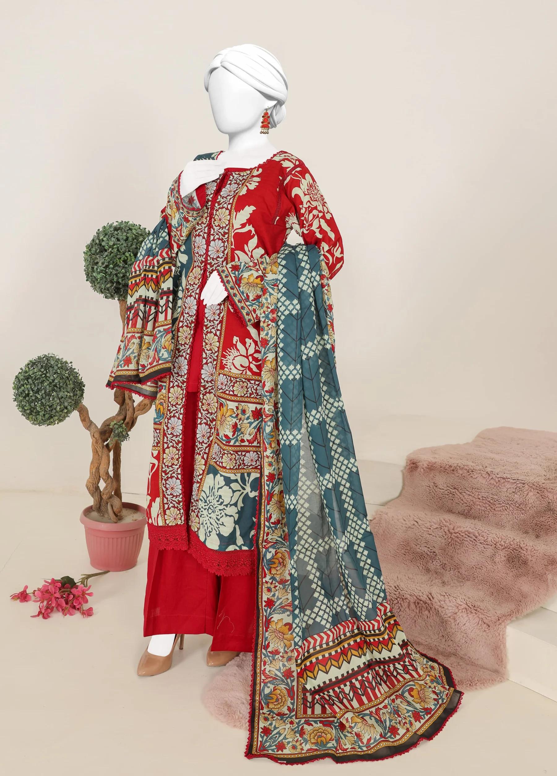 Murashi by Virsa Unstitched Doria Lawn 3 Piece Suit – D-07 | Summer Collection