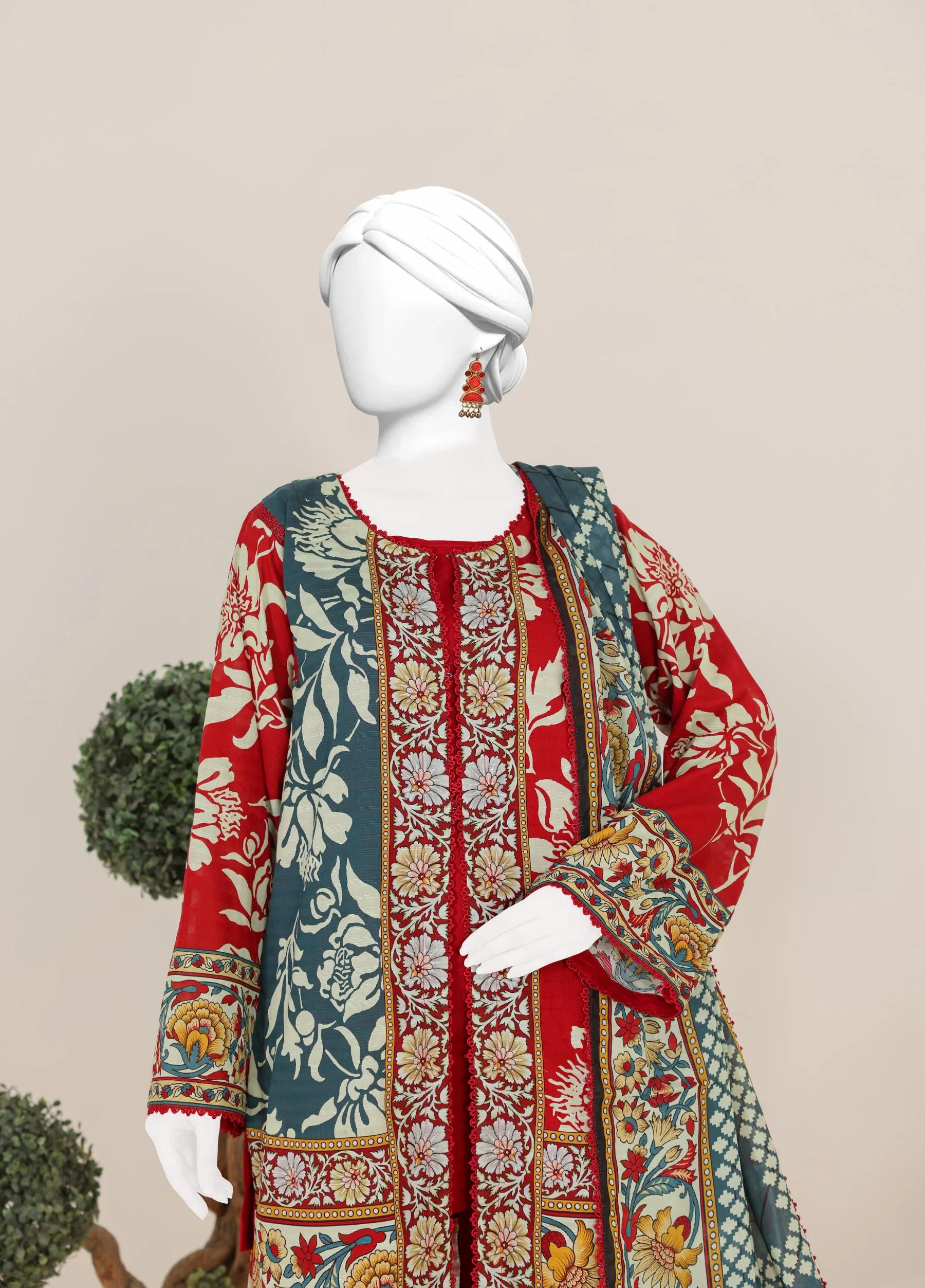 Murashi by Virsa Unstitched Doria Lawn 3 Piece Suit – D-07 | Summer Collection