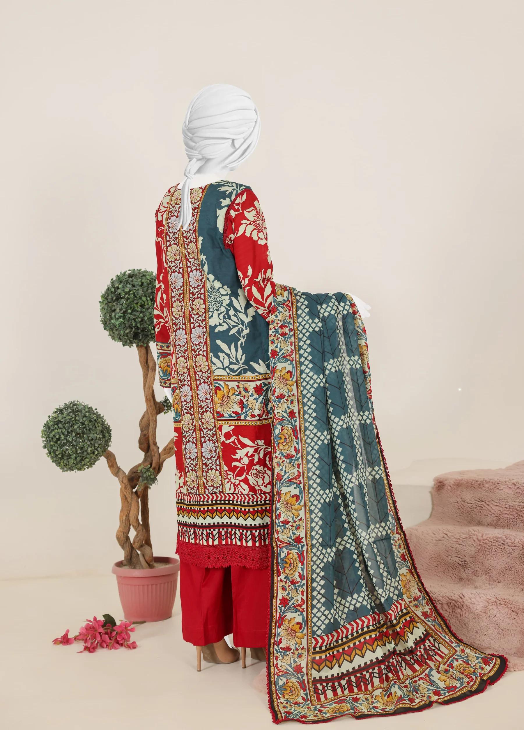 Murashi by Virsa Unstitched Doria Lawn 3 Piece Suit – D-07 | Summer Collection - Image 3