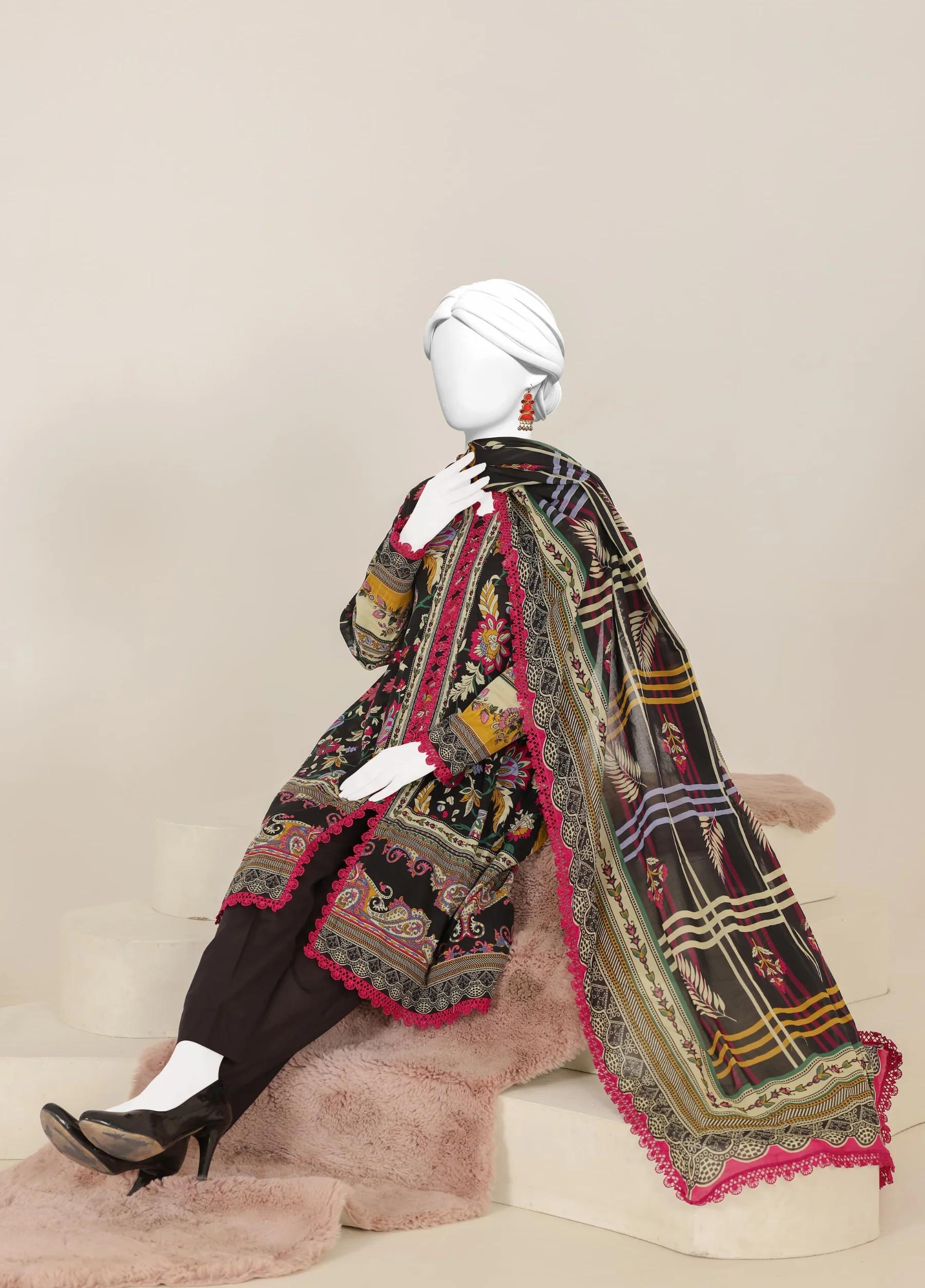 Murashi by Virsa Unstitched Doria Lawn 3 Piece Suit – D-08 | Summer Collection