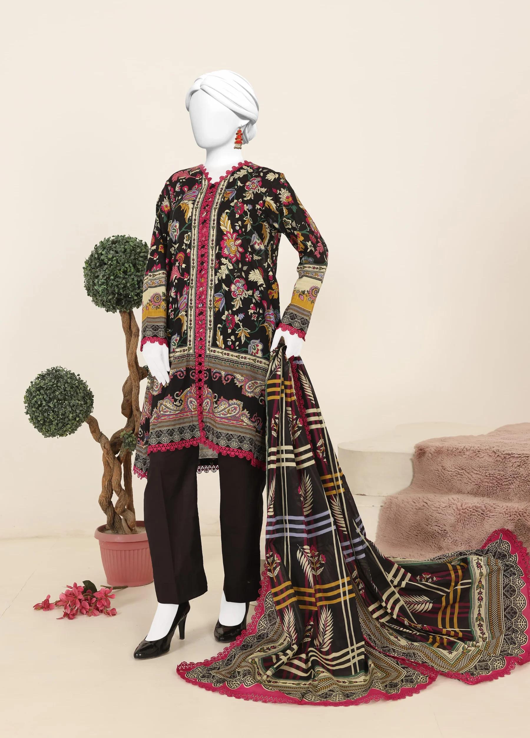 Murashi by Virsa Unstitched Doria Lawn 3 Piece Suit – D-08 | Summer Collection