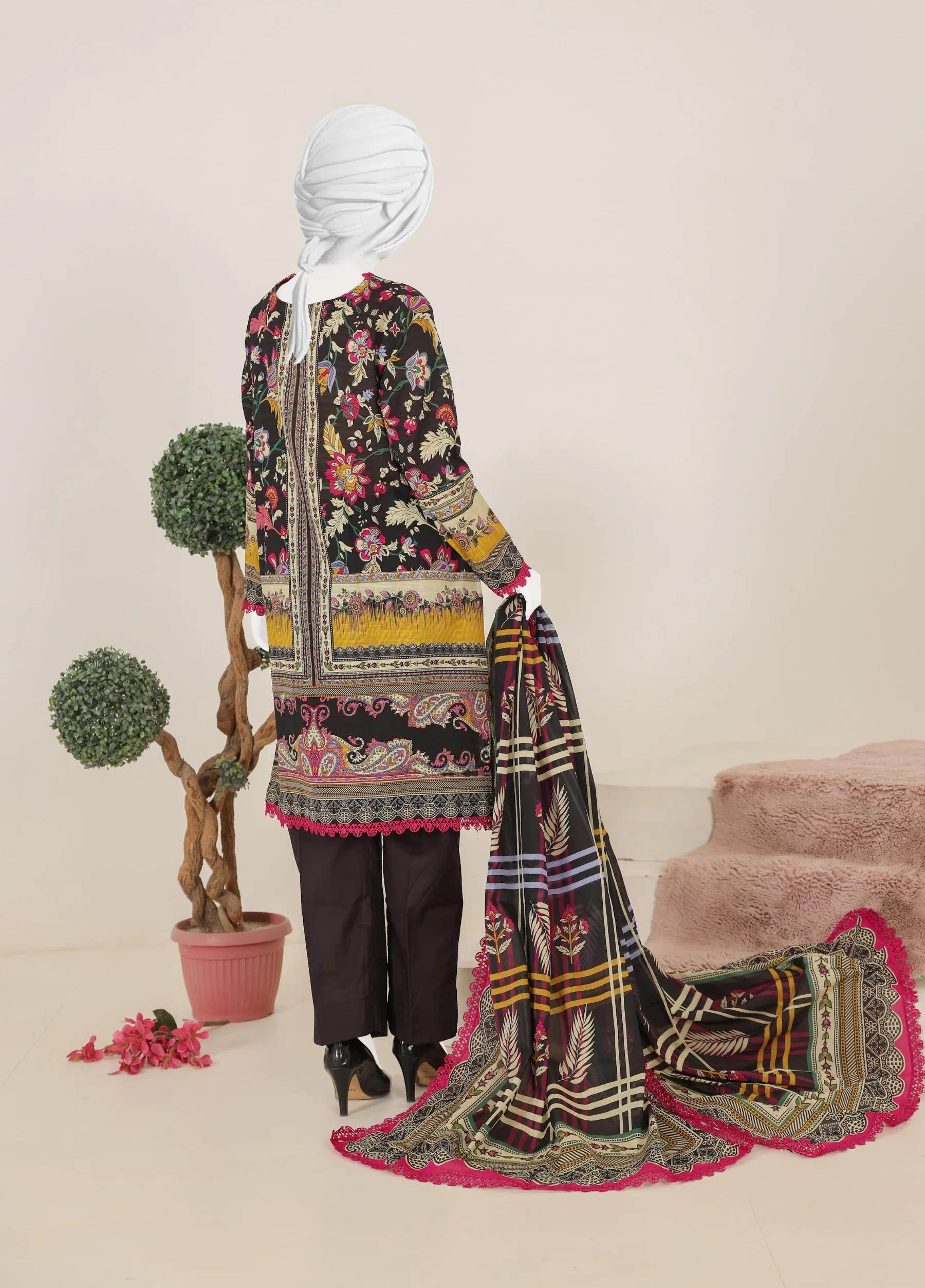 Murashi by Virsa Unstitched Doria Lawn 3 Piece Suit – D-08 | Summer Collection - Image 3