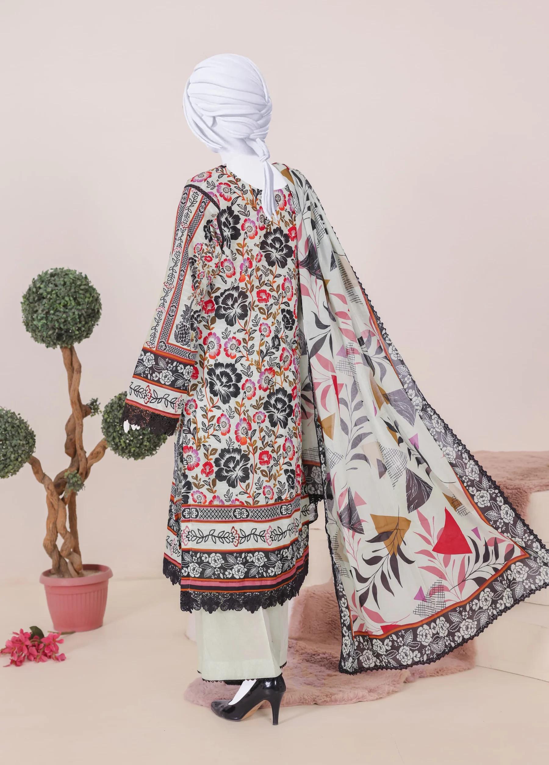 Murashi by Virsa Unstitched Doria Lawn 3 Piece Suit – D-09 | Summer Collection