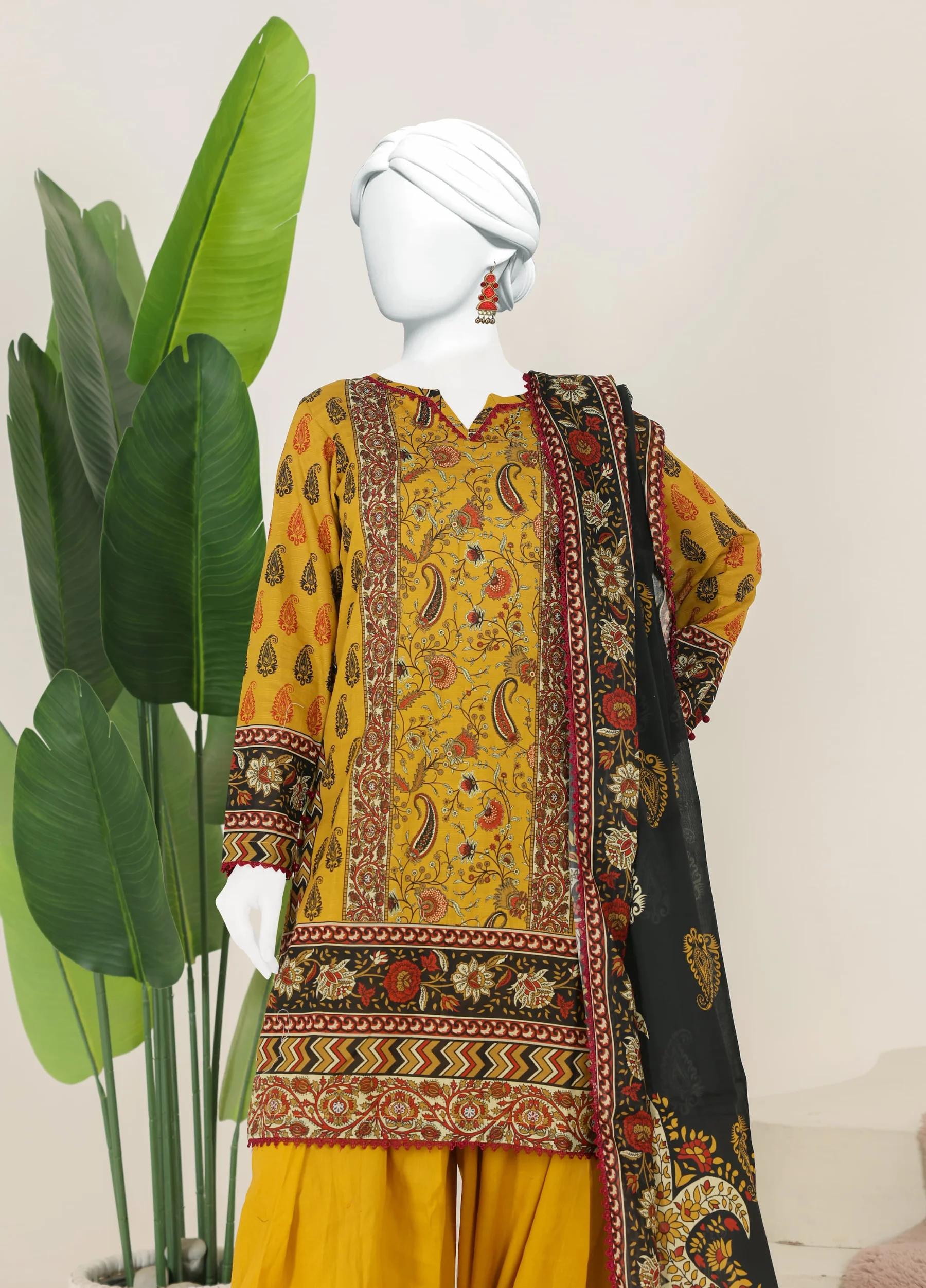 Murashi by Virsa Unstitched Doria Lawn 3 Piece Suit – D-11 | Summer Collection