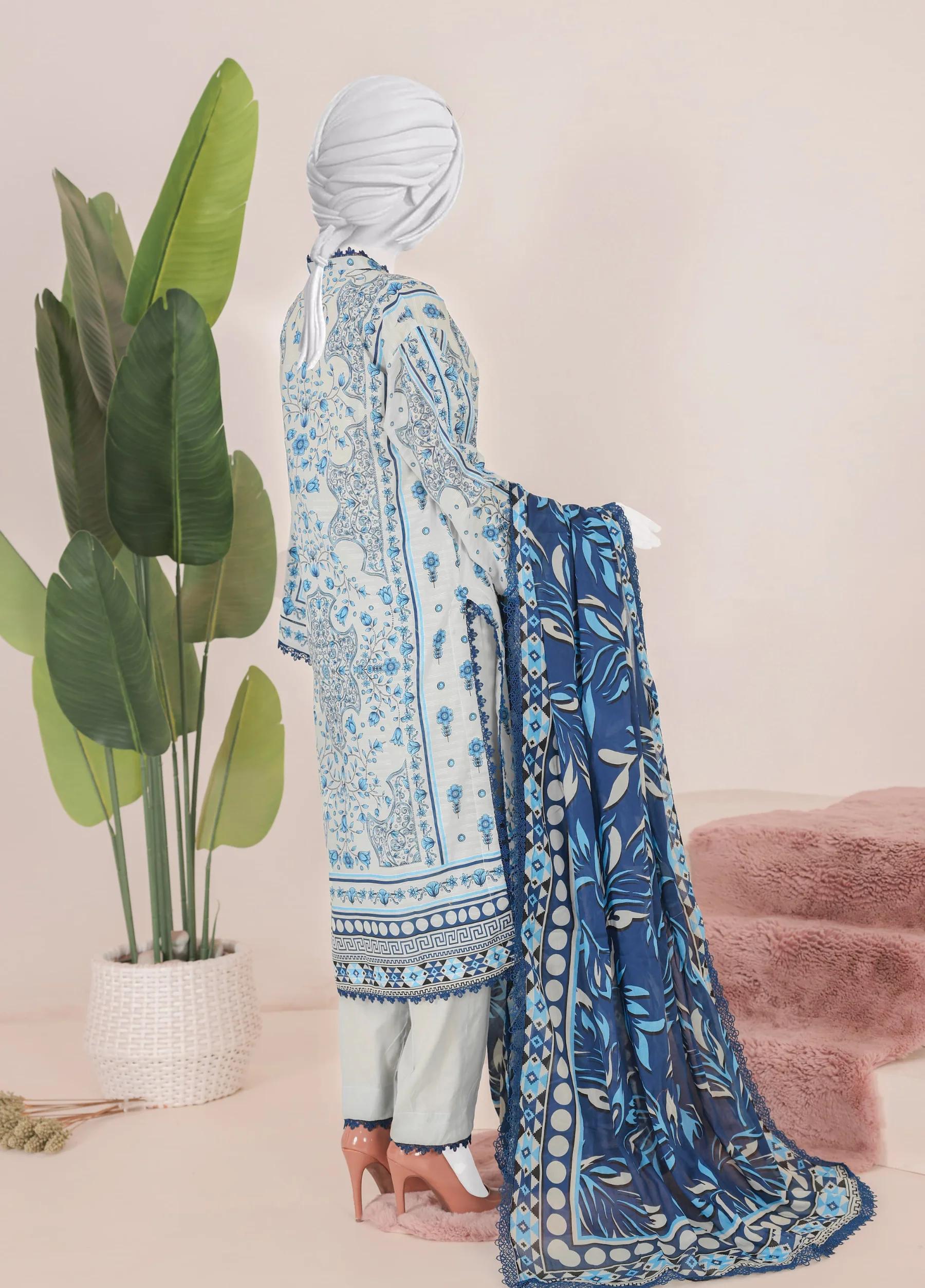 Murashi by Virsa Unstitched Doria Lawn 3 Piece Suit – D-12 | Summer Collection