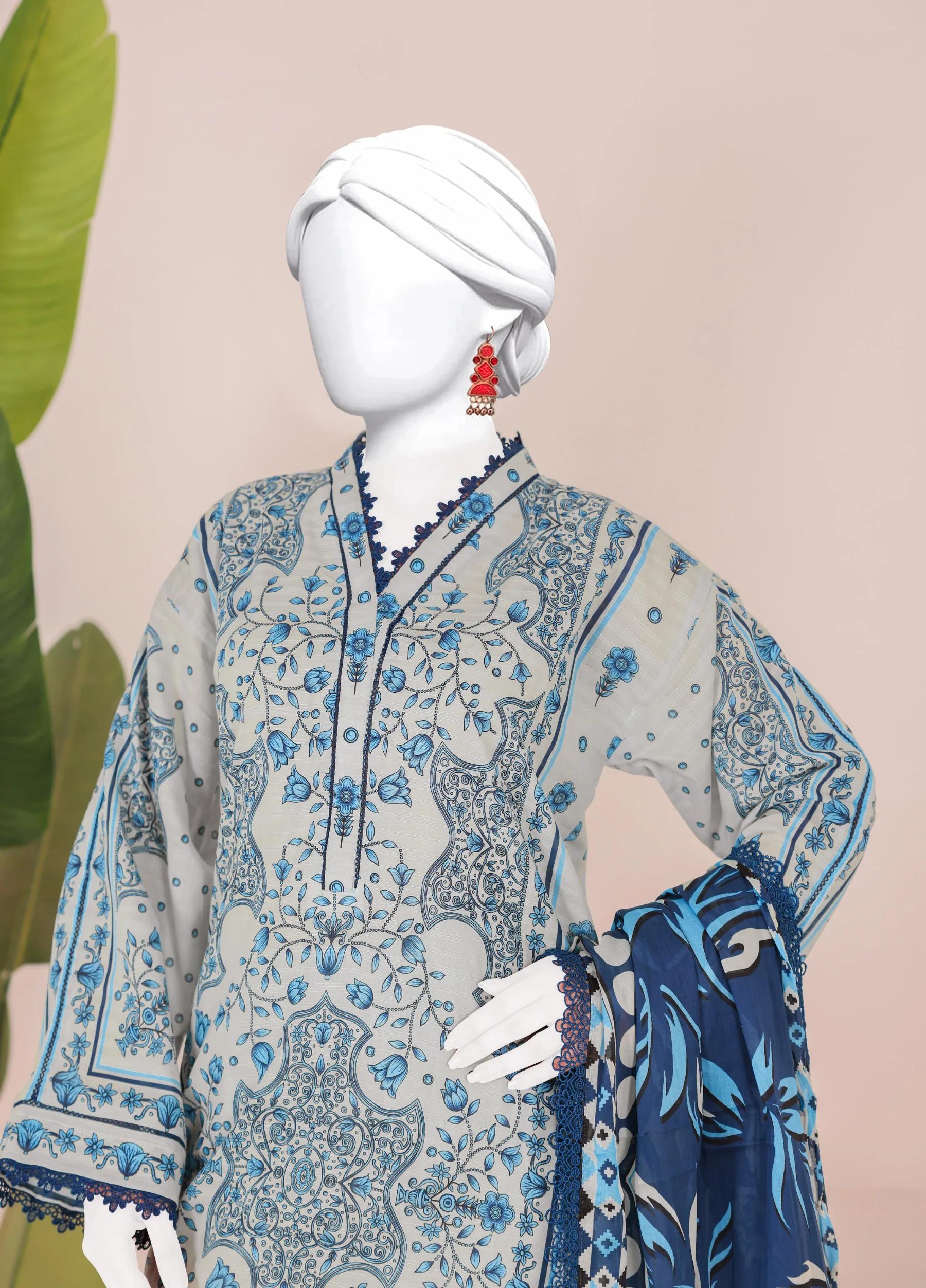 Murashi by Virsa Unstitched Doria Lawn 3 Piece Suit – D-12 | Summer Collection - Image 3