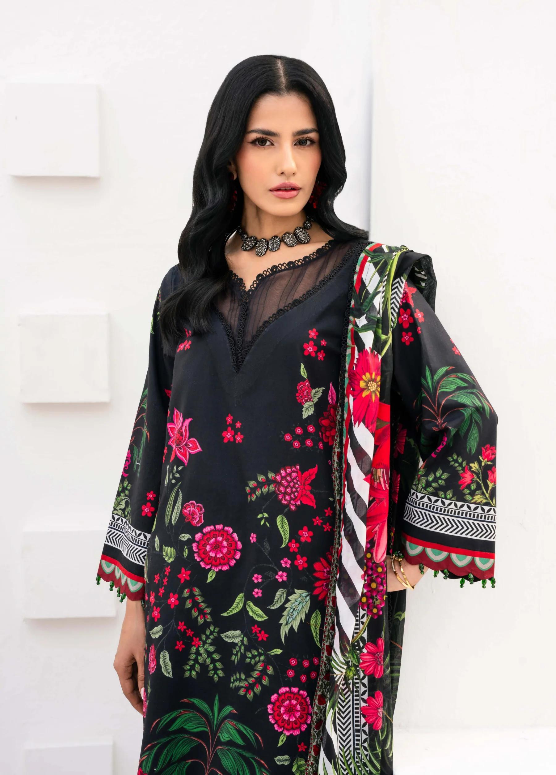 Yakin by Asifa – 3-Piece Unstitched Lawn Suit | Summer Collection 2026 | Article YBA-01 - Image 3