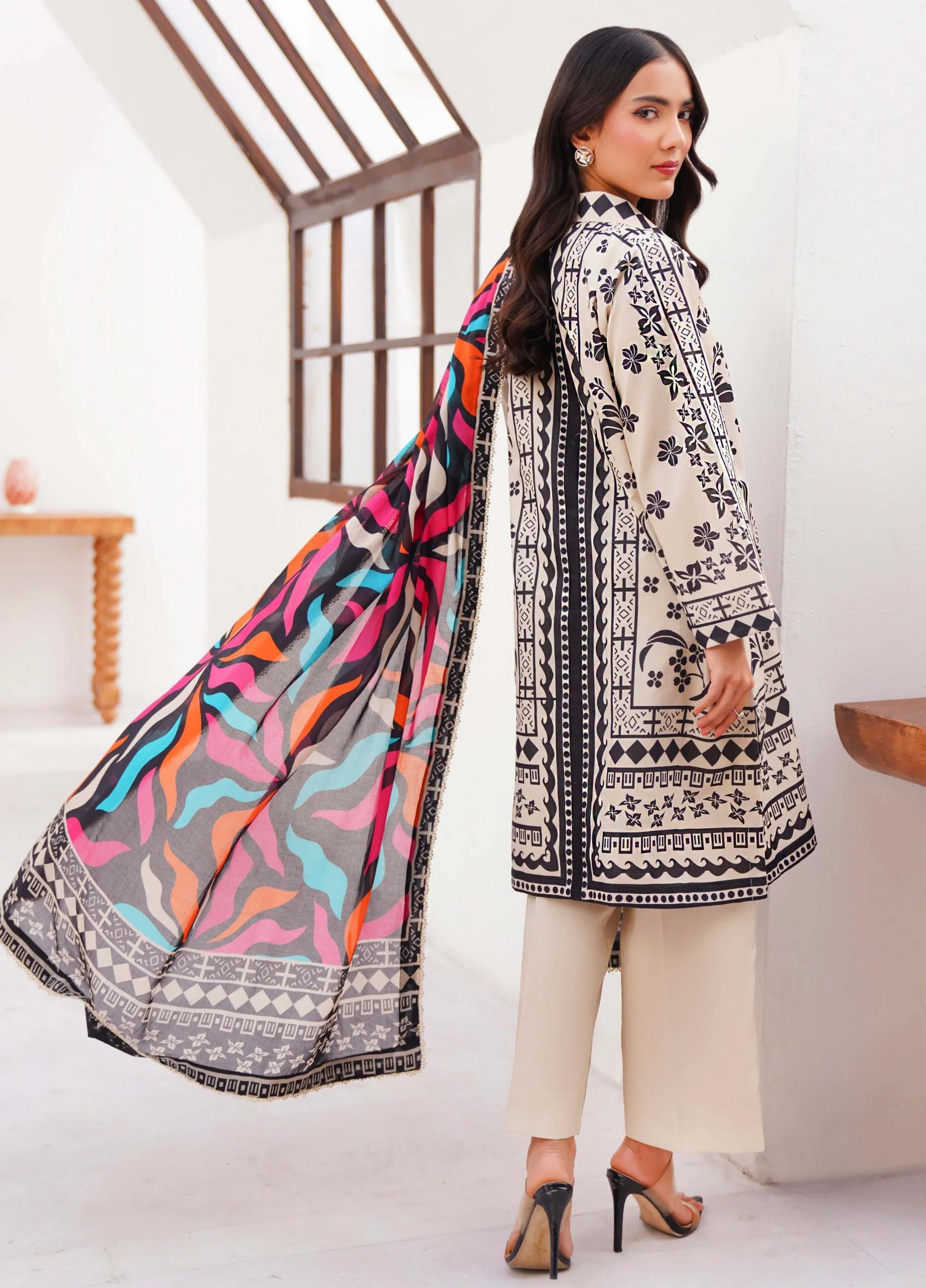 Yakin by Asifa – 3-Piece Unstitched Lawn Suit | Summer Collection 2026 | Article YBA-04 - Image 3