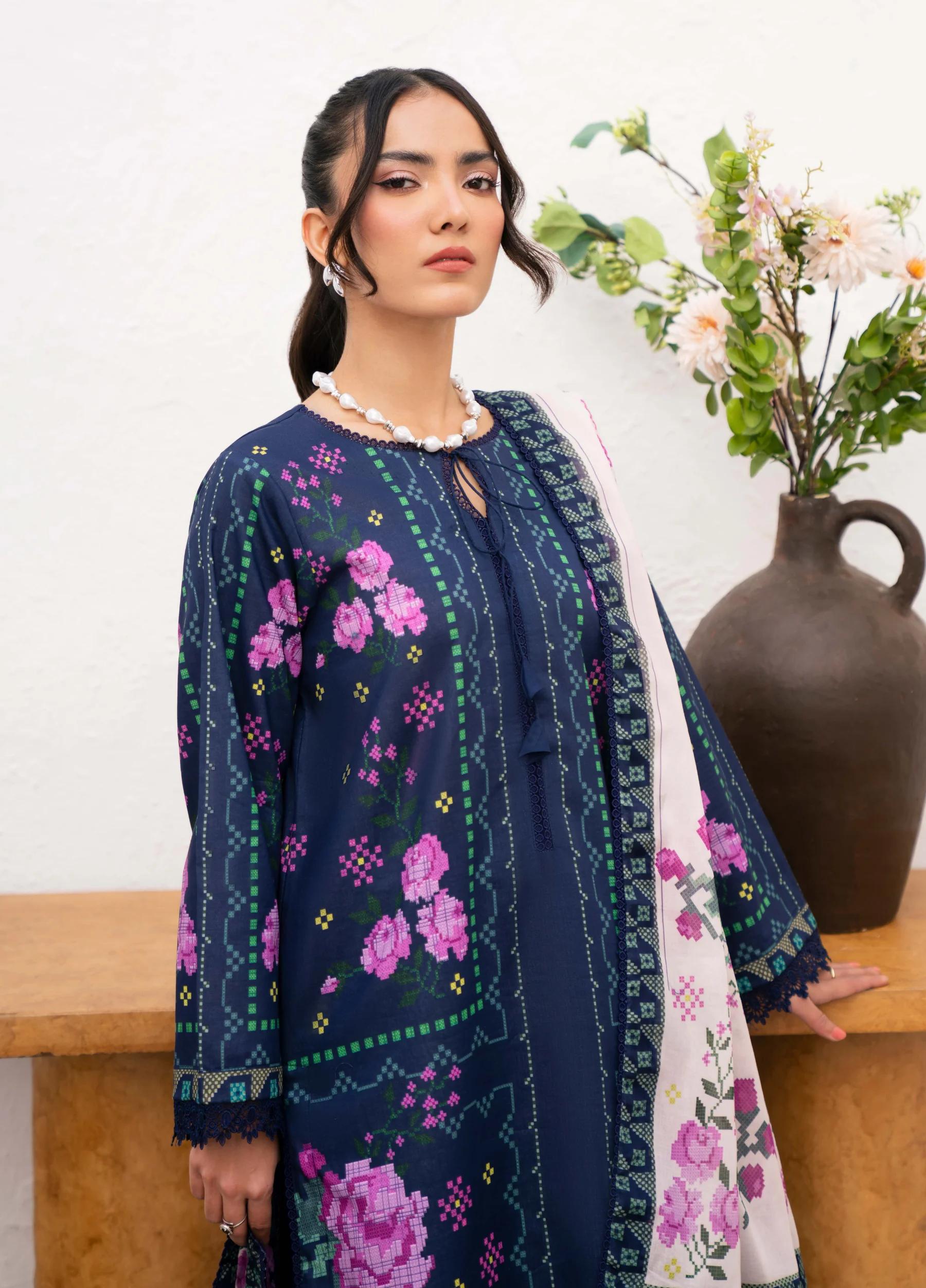 Yakin by Asifa – 3-Piece Unstitched Lawn Suit | Summer Collection 2026 | Article YBA-06