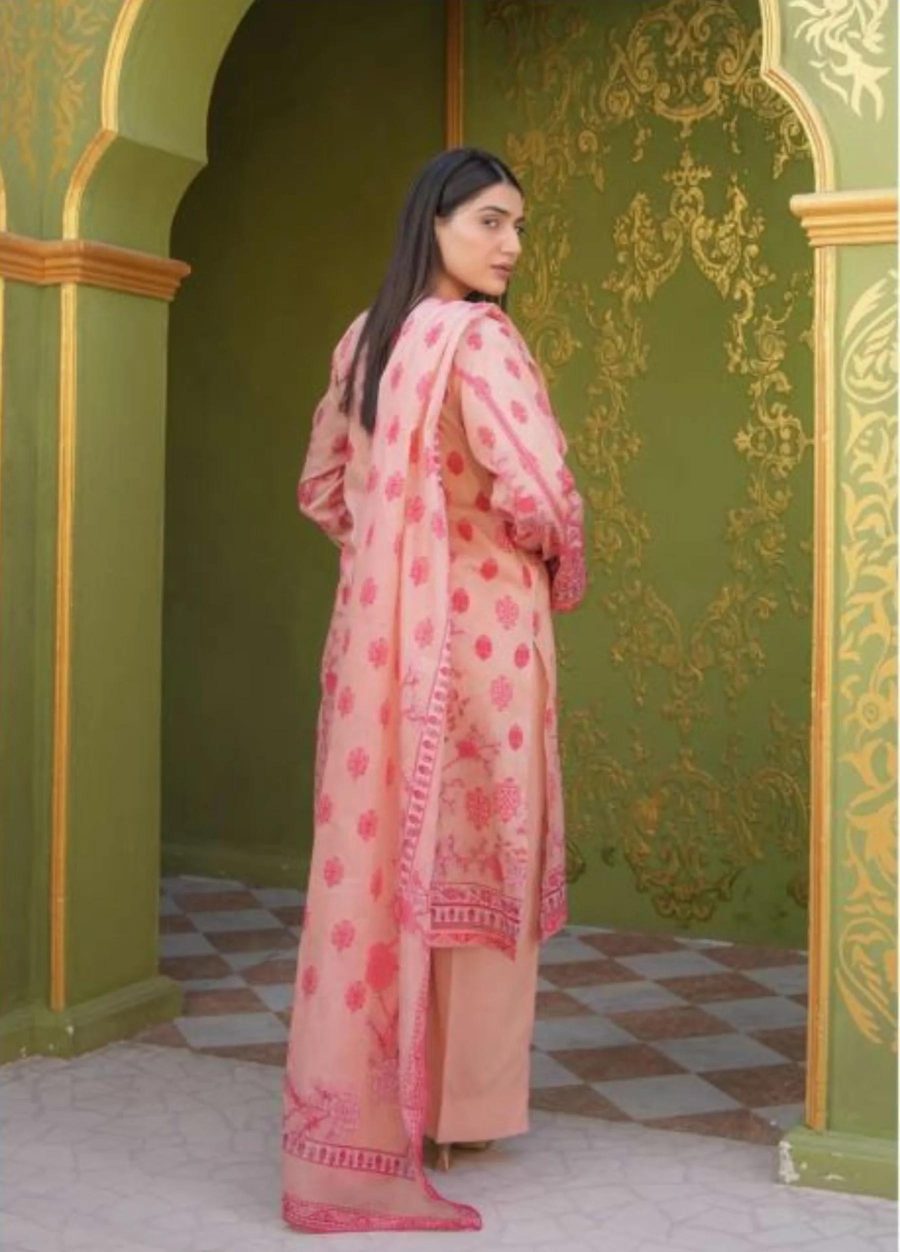Coral By Mavi Unstitched Luxury Lawn 2026 – Volume 1 | Design 1 - Image 3
