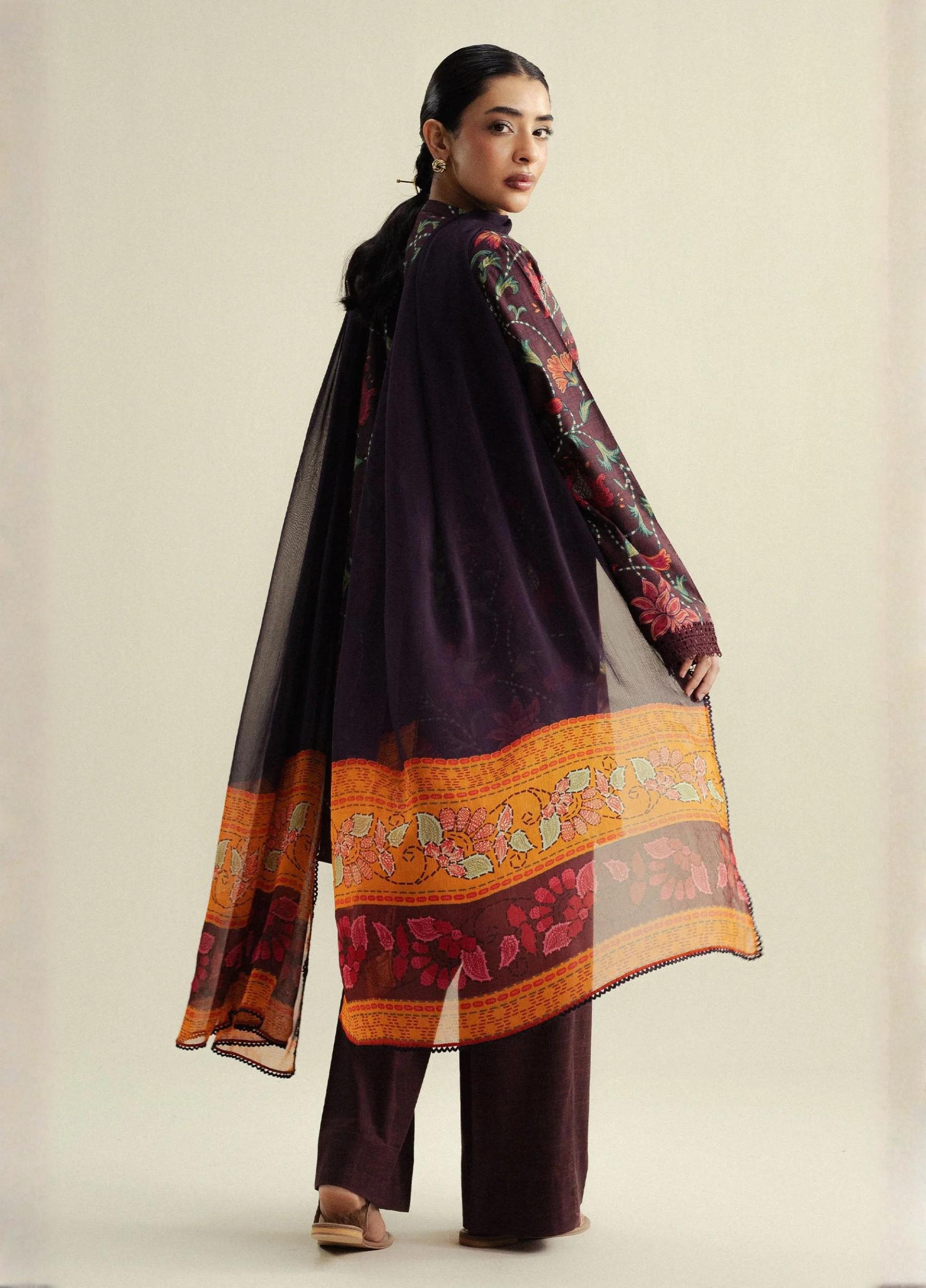 COCO By Zara Shahjahan Printed 3 Piece Suit – Summer Collection (Art: Meadow 1-A)