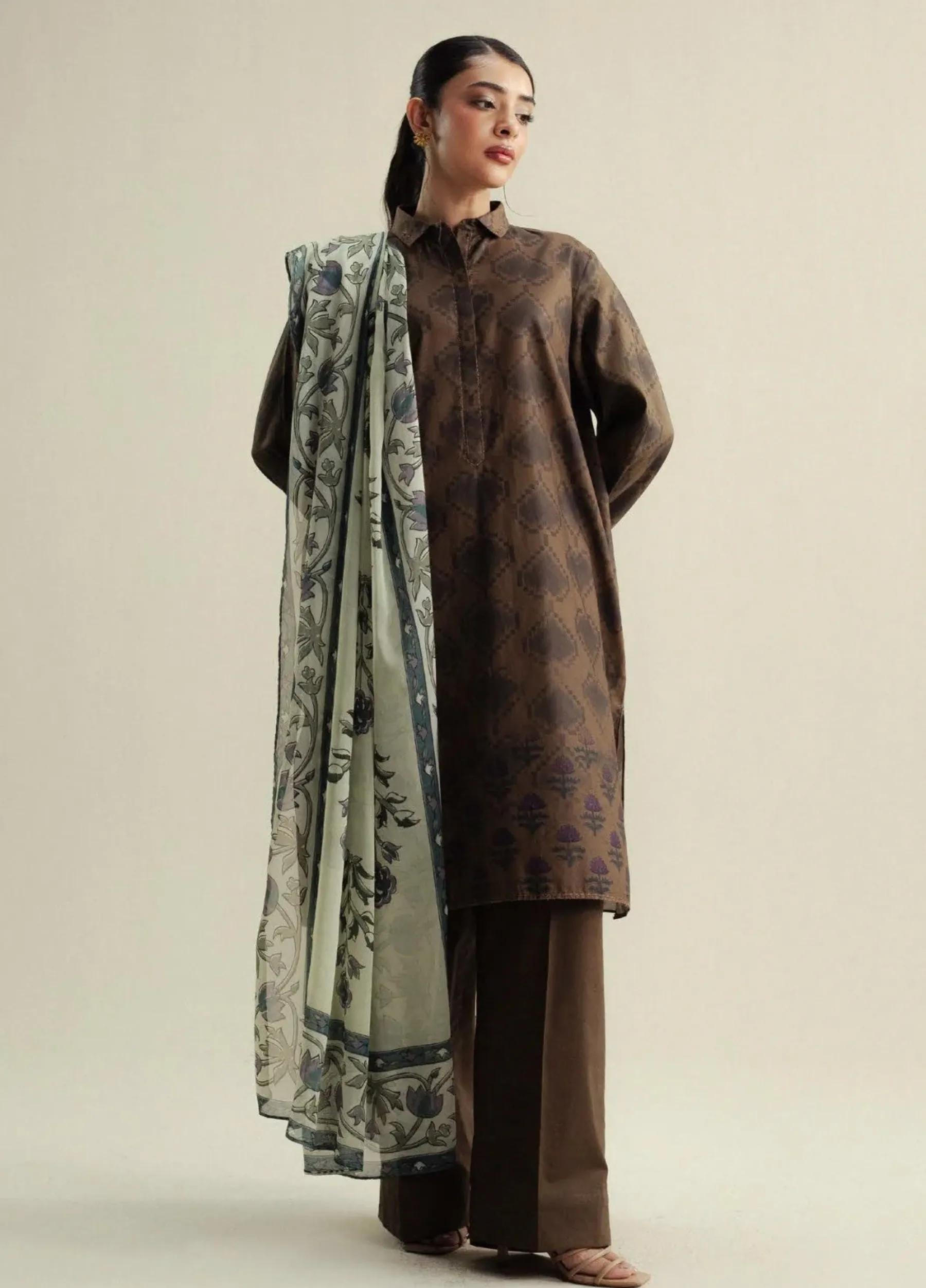 COCO By Zara Shahjahan Printed 3 Piece Suit – Summer Collection (Art: Rove 6-A)