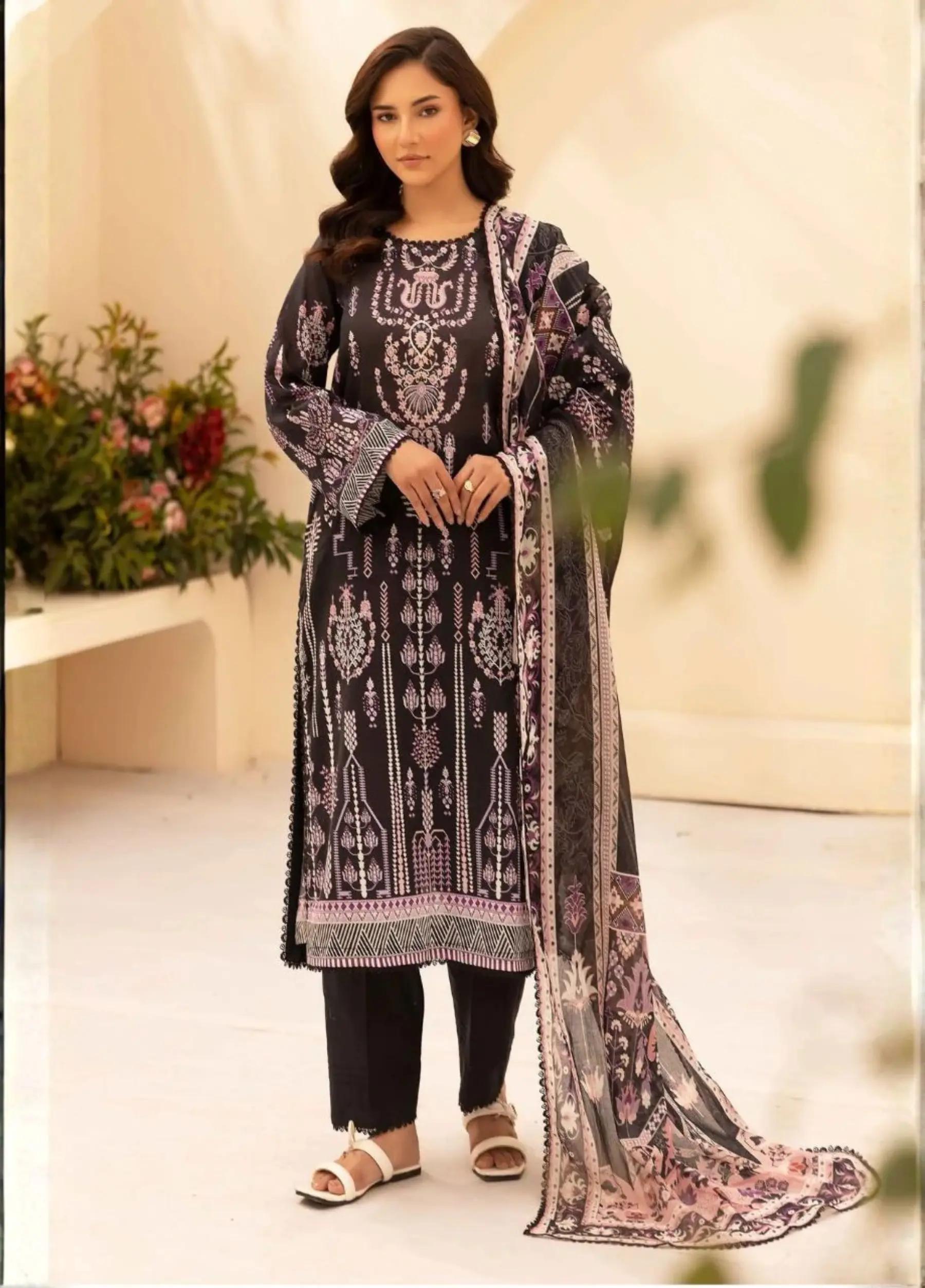 Raiha Unstitched Luxury Lawn Vol-4 – 3 Piece Suit – Article No. R3143-138