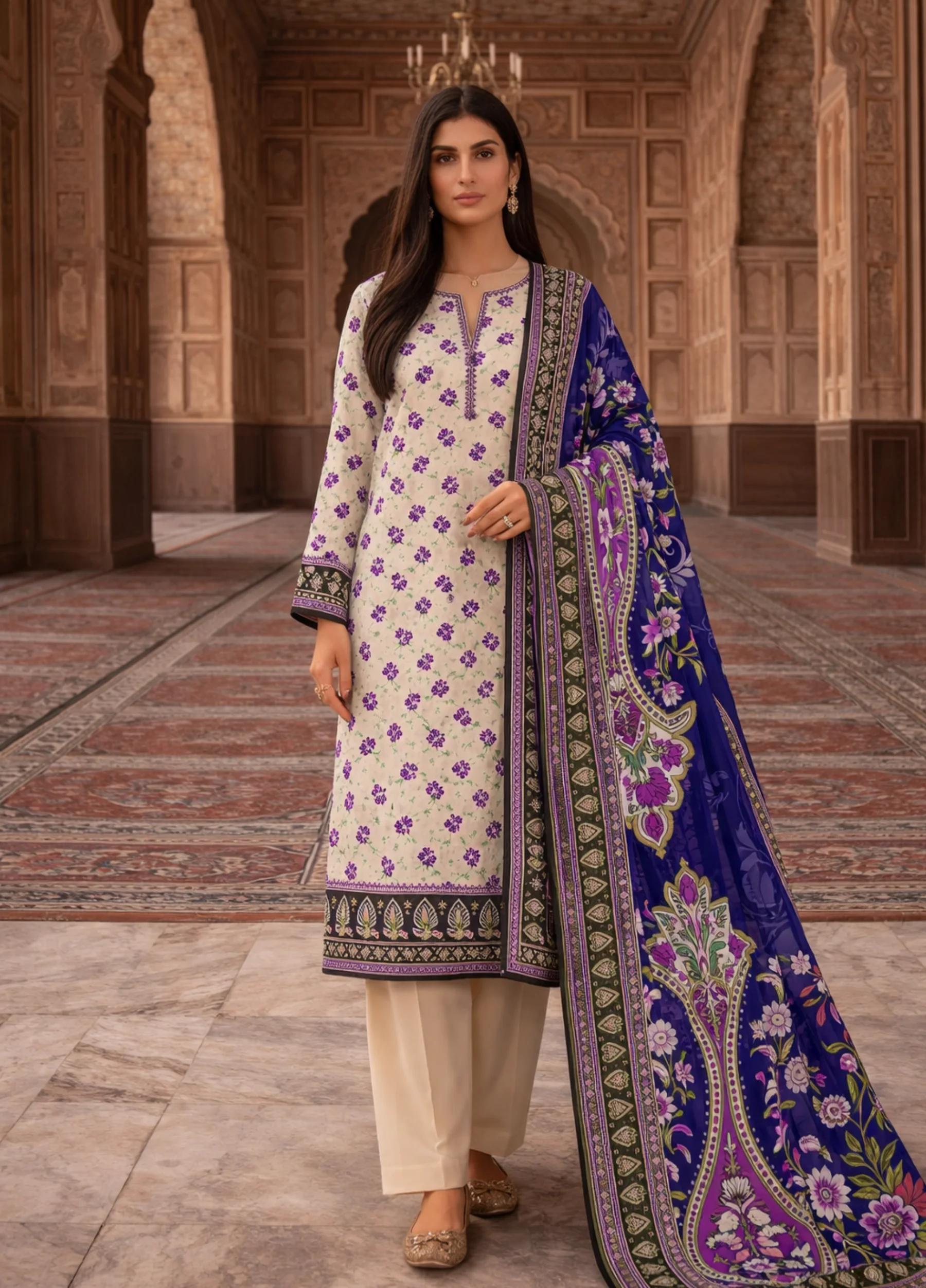 Janan Lawn Collection 2026 – Printed Lawn Suit Summer Collection D-03