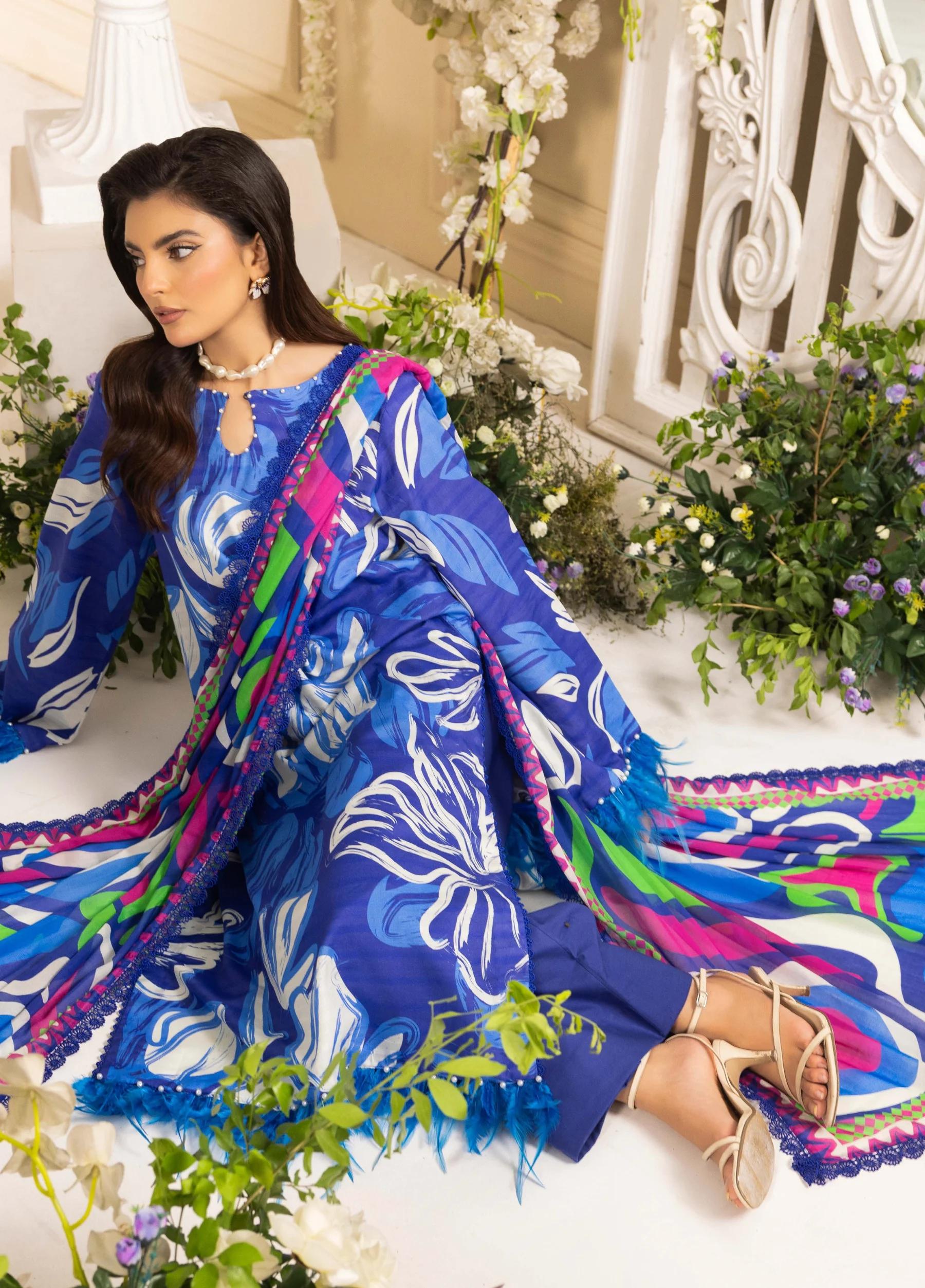 Naqsh by Rangreza Summer Glow Luxury Lawn Unstitched 3-Piece Suit – Article 00153 - Image 3