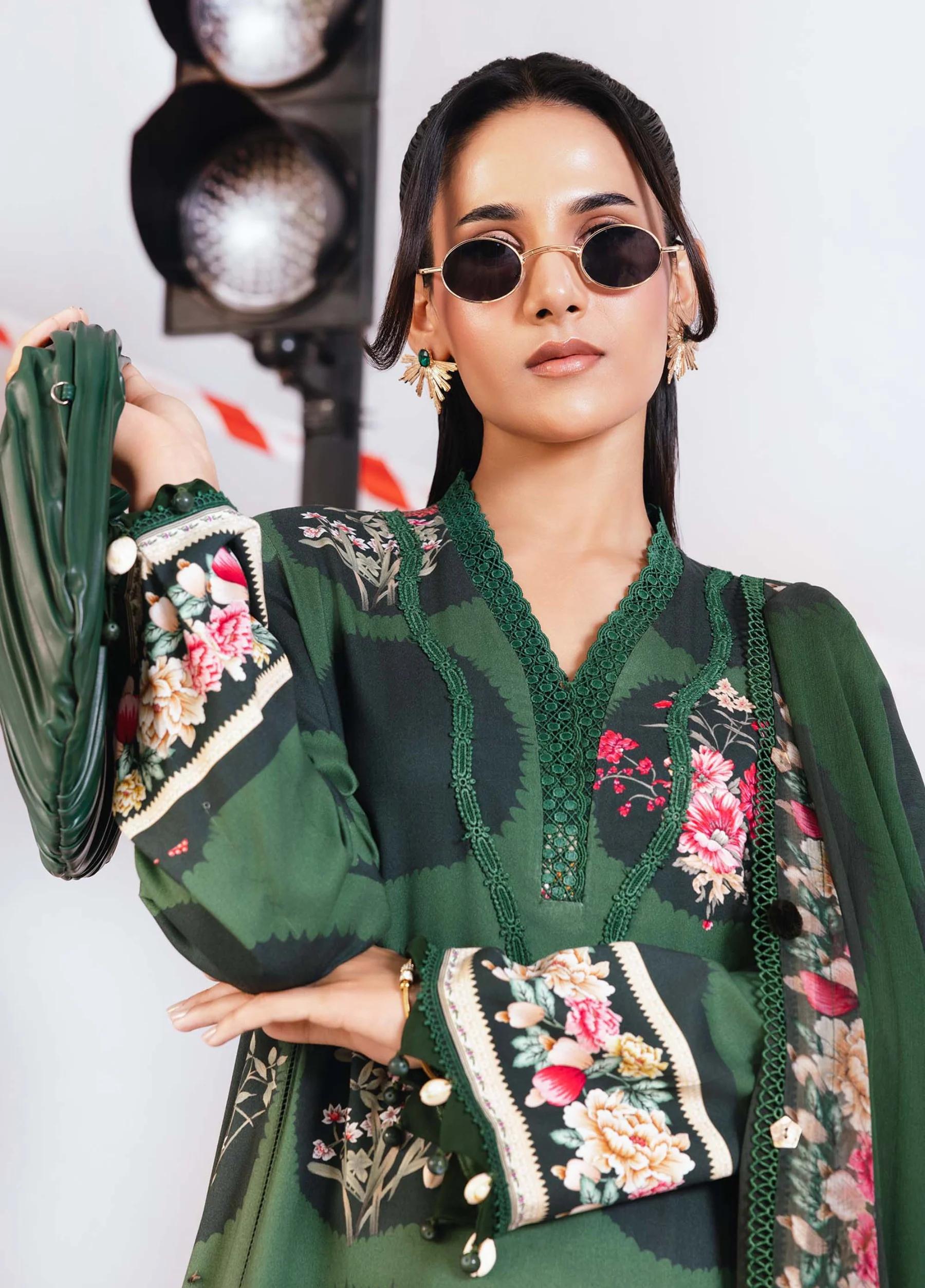 m/basics By Maria.B Summer Unstitched Digital Printed lawn 3 Piece Suit MB-CUS25-1107-A