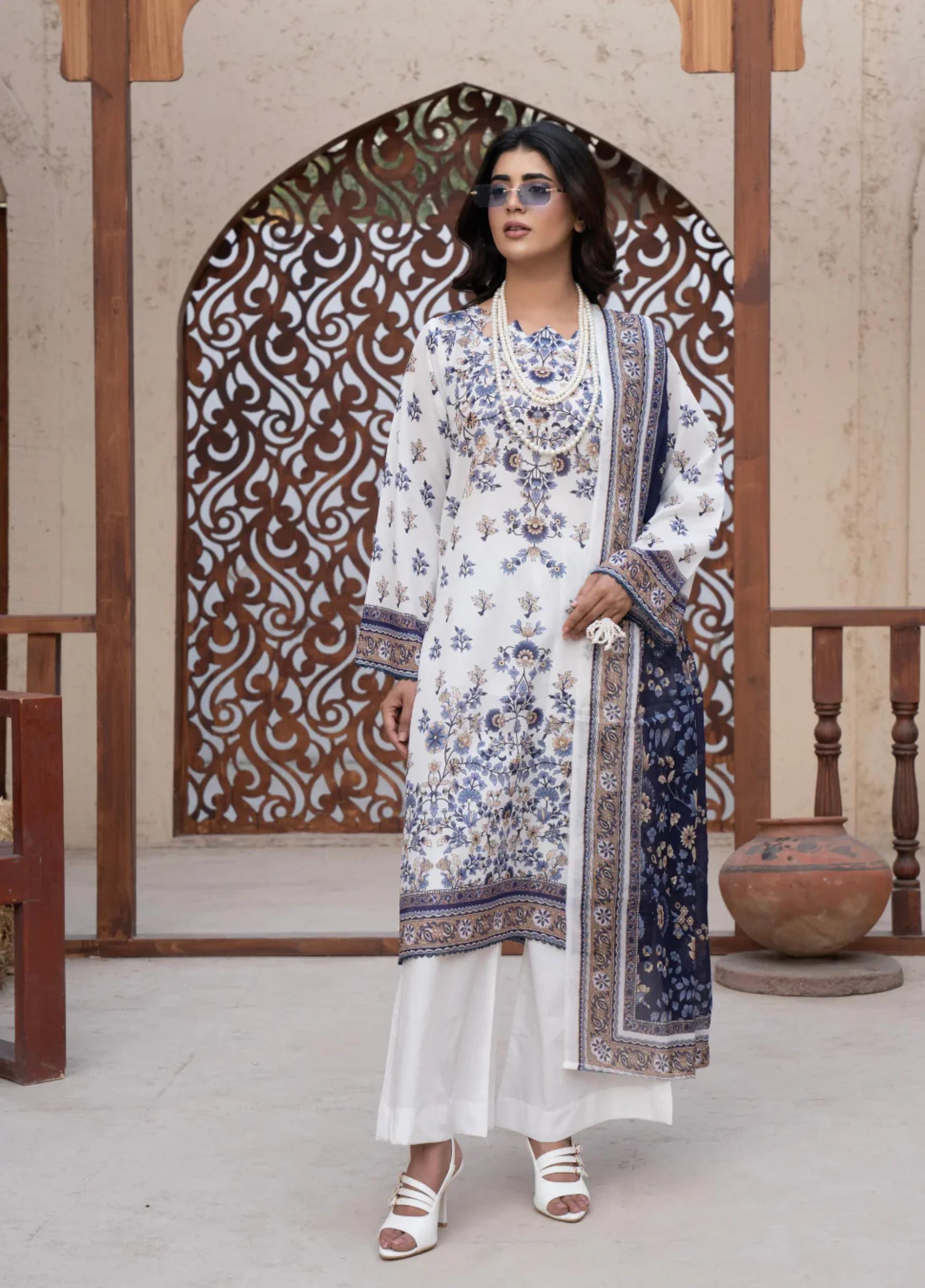 Marooj Gold Imperial Collection Vol 32 Unstitched 3 PC Suit – Design 1