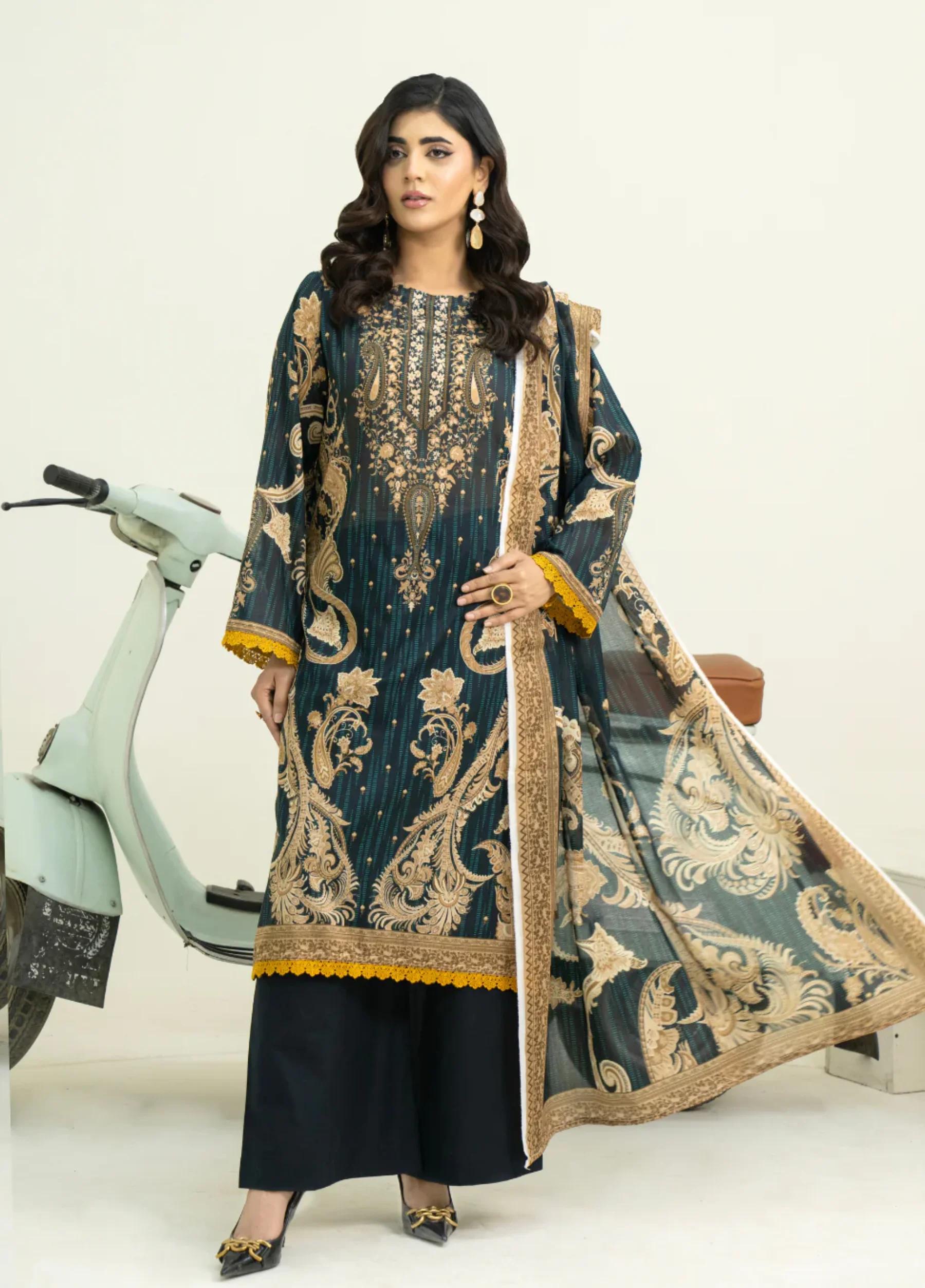 Marooj Gold Imperial Collection Vol 32 Unstitched 3 PC Suit – Design 4