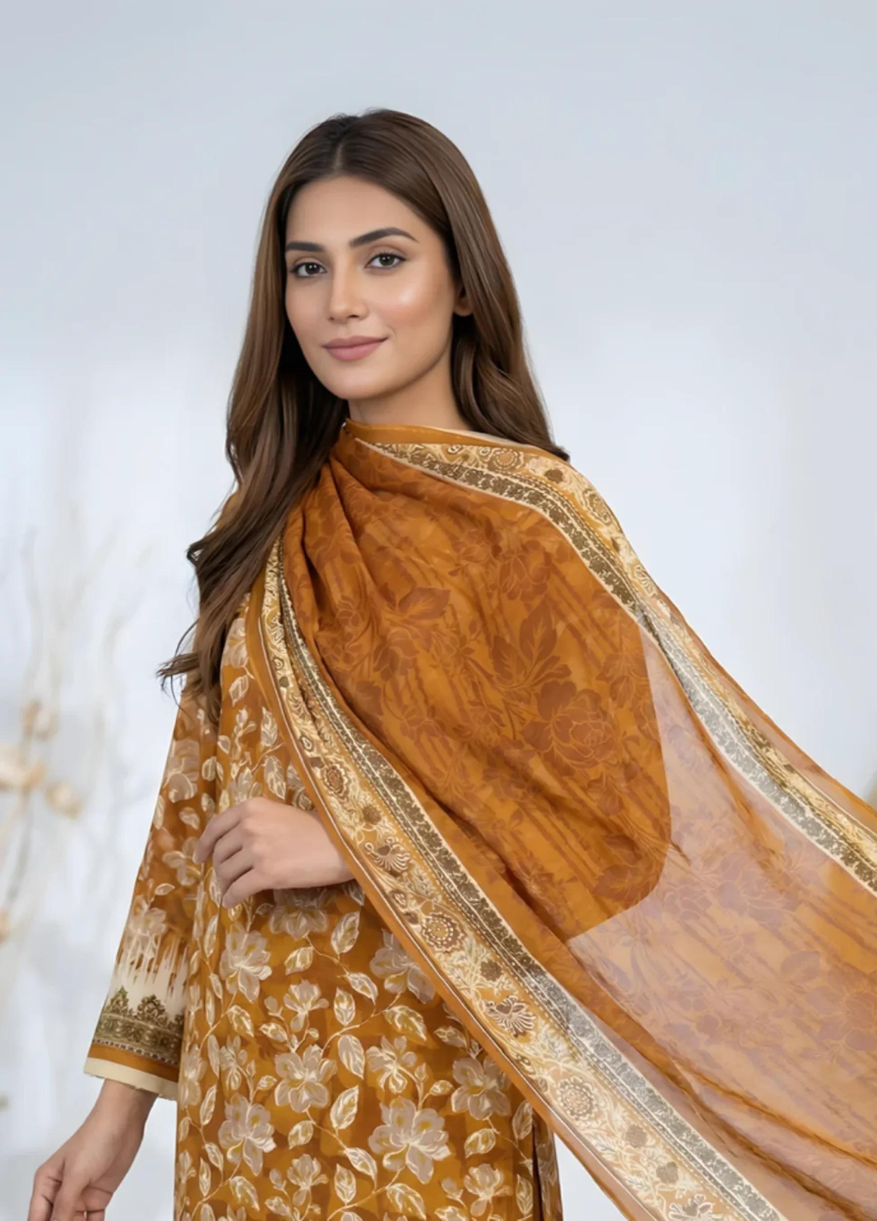 Marooj Gold Imperial Collection Vol 30 Unstitched 3 PC Suit – Design 8