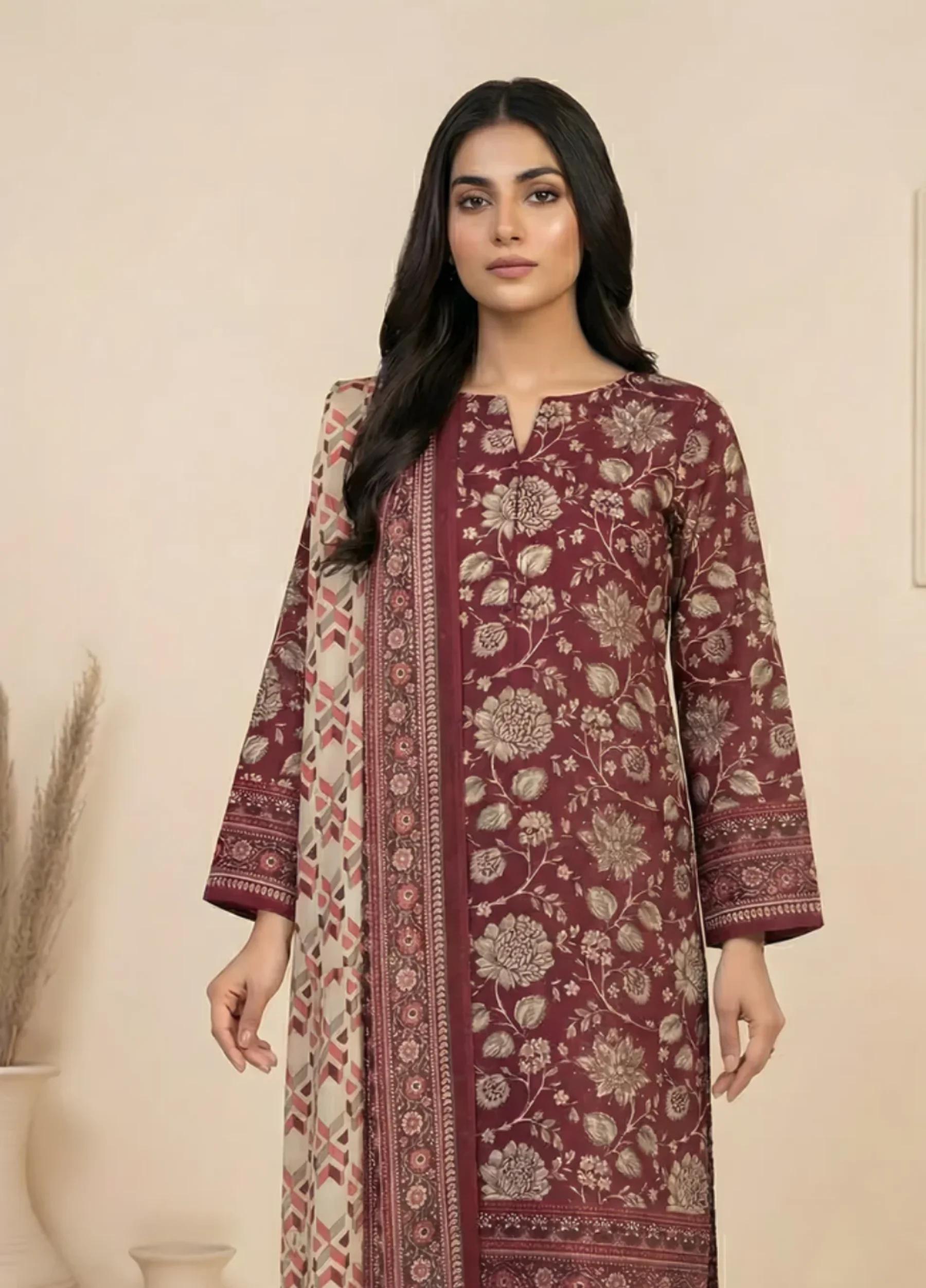 Marooj Gold Imperial Collection Vol 30 Unstitched 3 PC Suit – Design 5