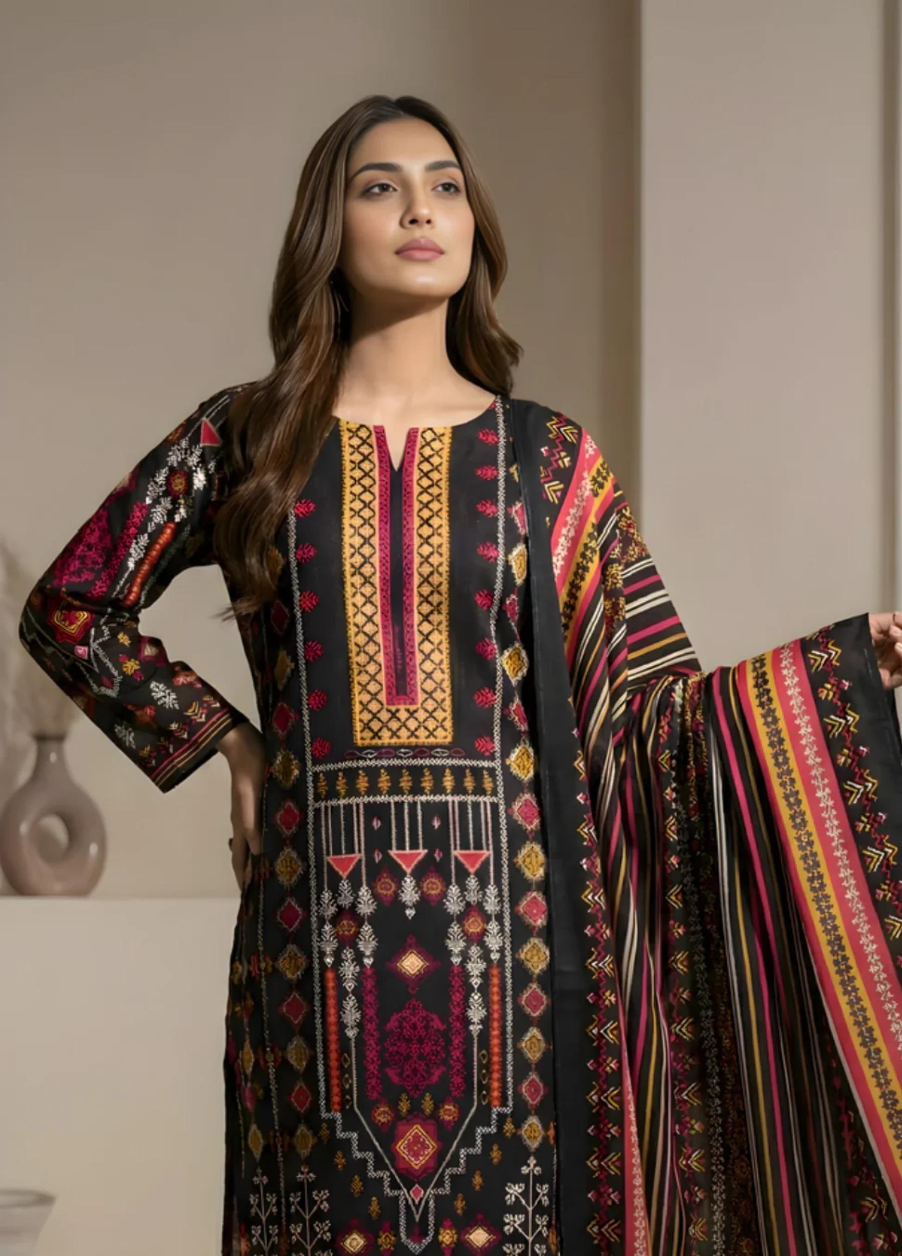 Marooj Gold Imperial Collection Vol 30 Unstitched 3 PC Suit – Design 1