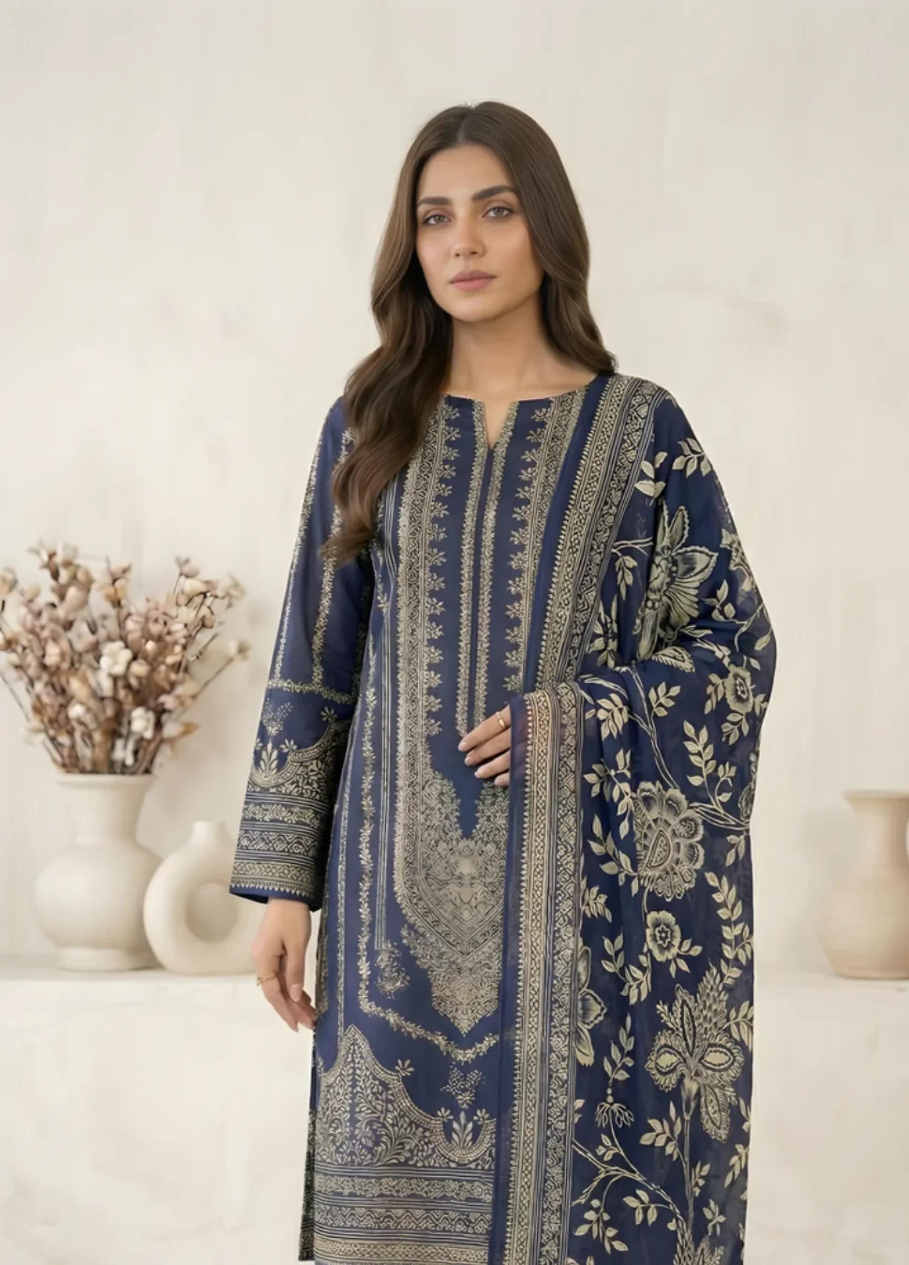 Marooj Gold Imperial Collection Vol 30 Unstitched 3 PC Suit – Design 6